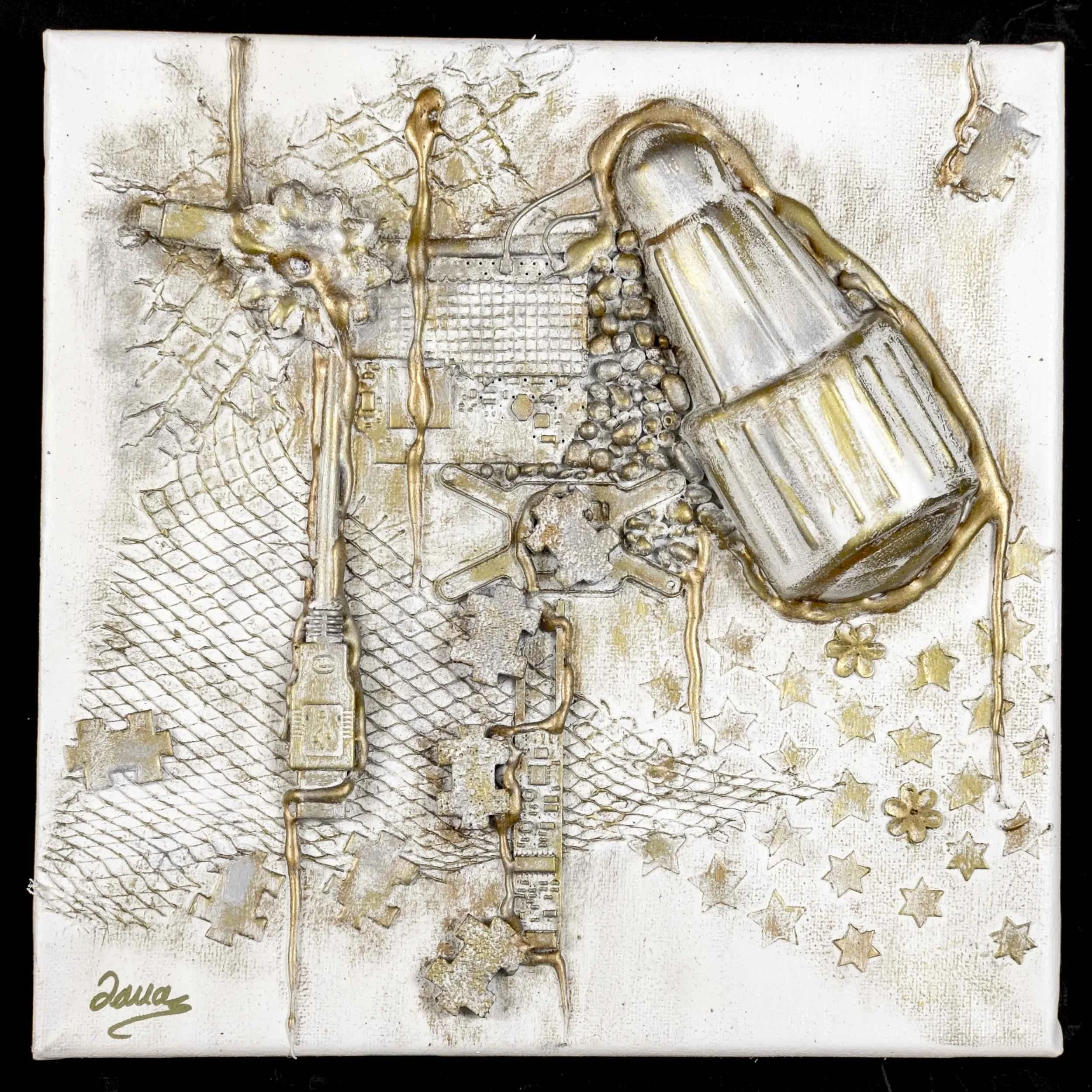 More Light - 3D mixed media on canvas (12” x 12” white frame included)Price: $200 CAD