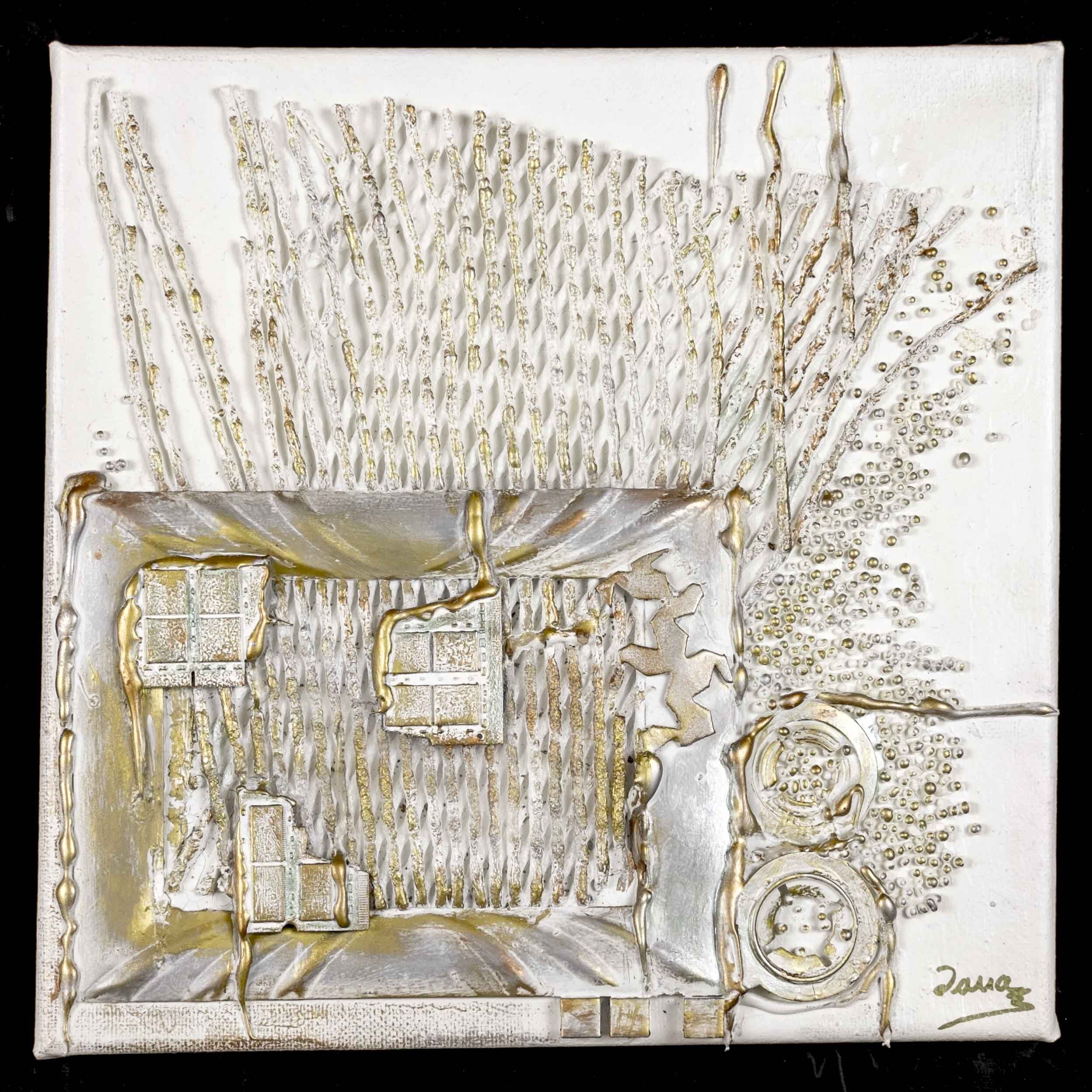 Memory Room - 3D mixed media on canvas (12” x 12” white frame included)Price: $200 CAD