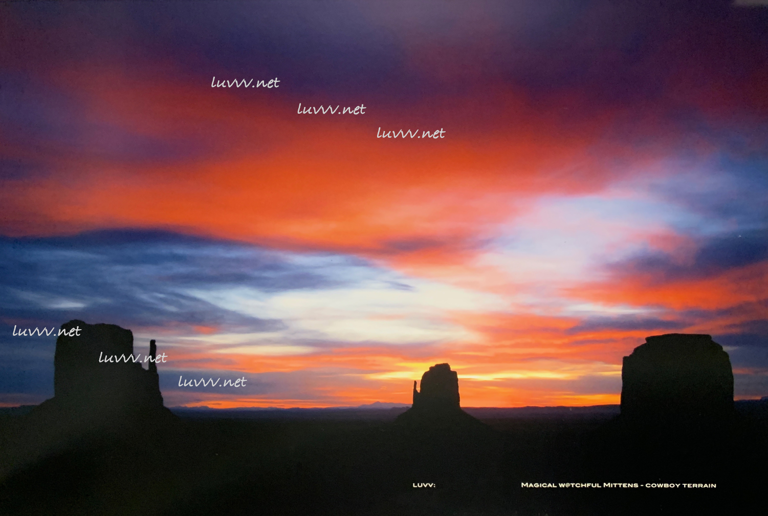 PIC# B-087 / MAGICAL W@CHFUL MITTENS - COWBOY TERRAIN — 20X30”