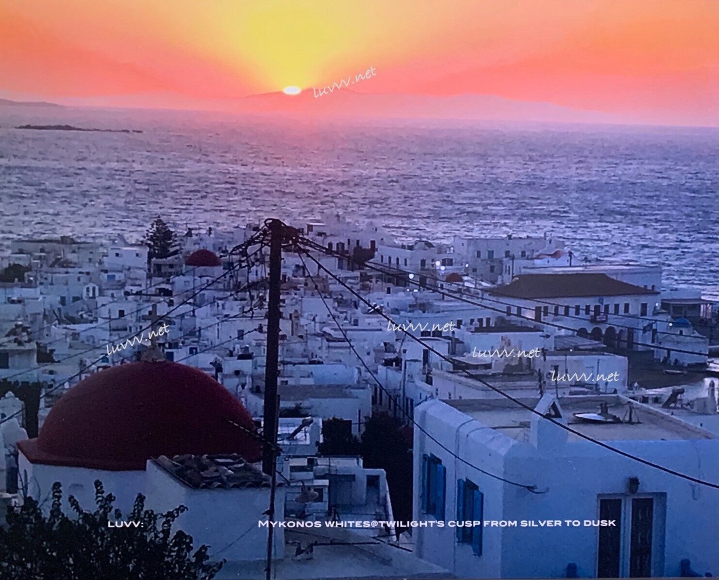 PIC# G-062 / MYKONOS: WHITES@TWILIGHT’S CUSP FROM SILVER TO DUSK — 20X30”