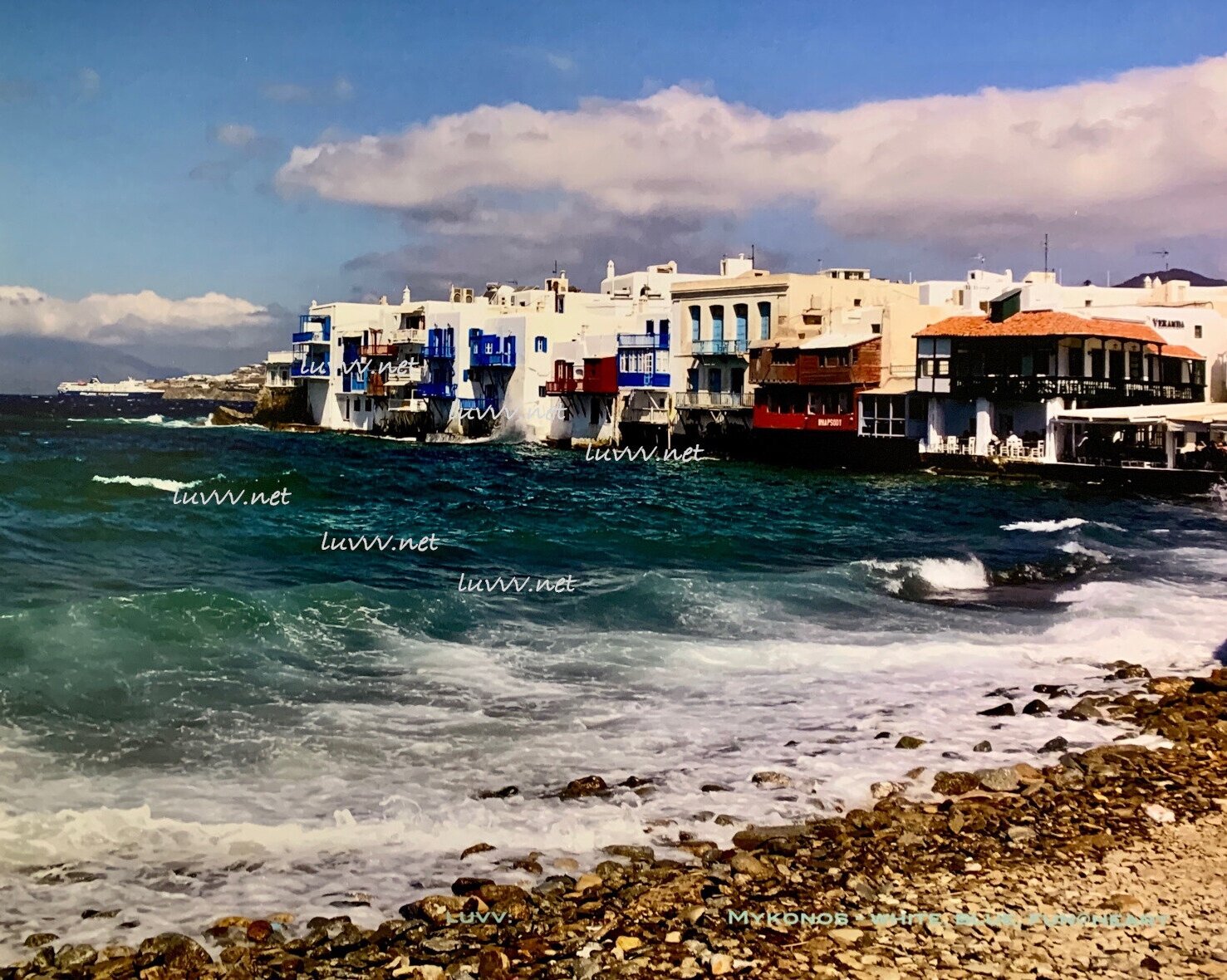 PIC# G-079 MYKONOS: WHITE, BLUE&FUN@HEART (II) — 16X20”