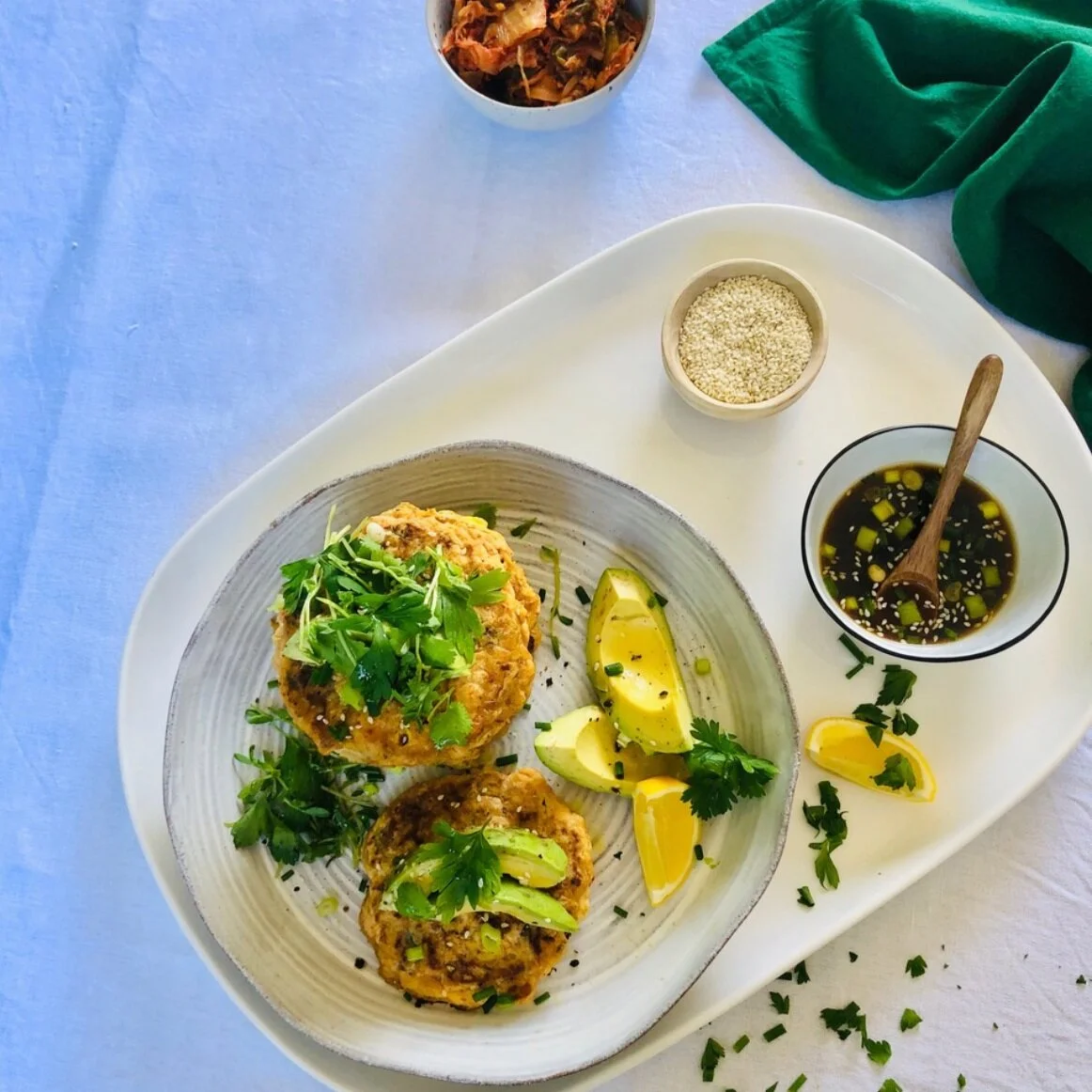 Kimchi Corn Pancakes