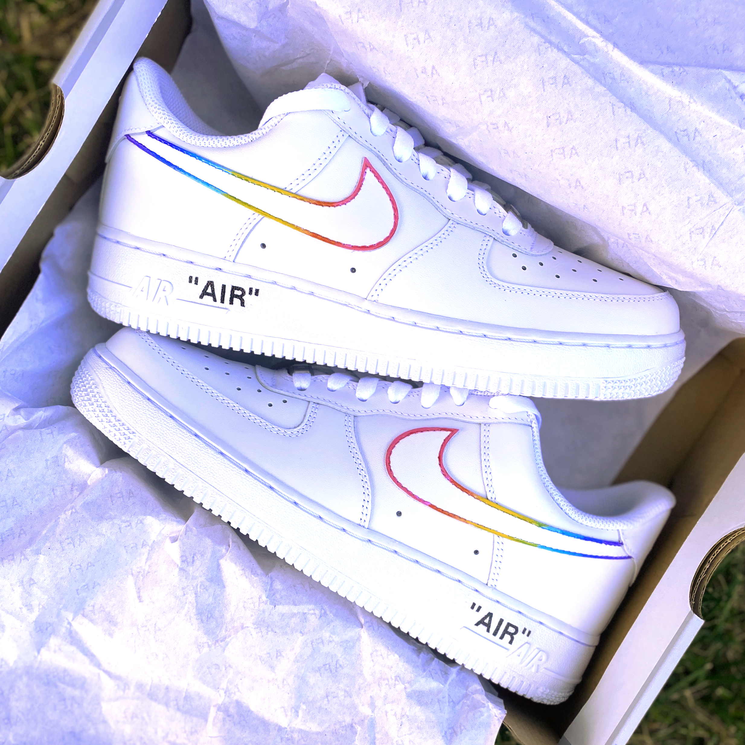 air force 1 with rainbow bottom