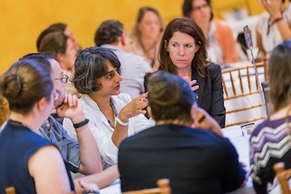 At a table discussion during SciOut 2018