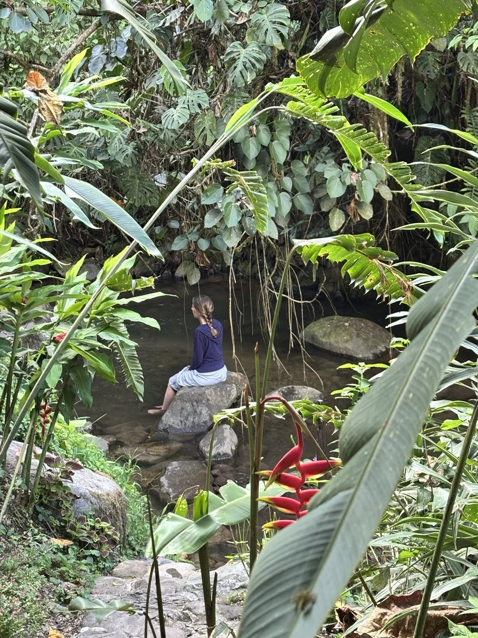 Julie Meditating in River