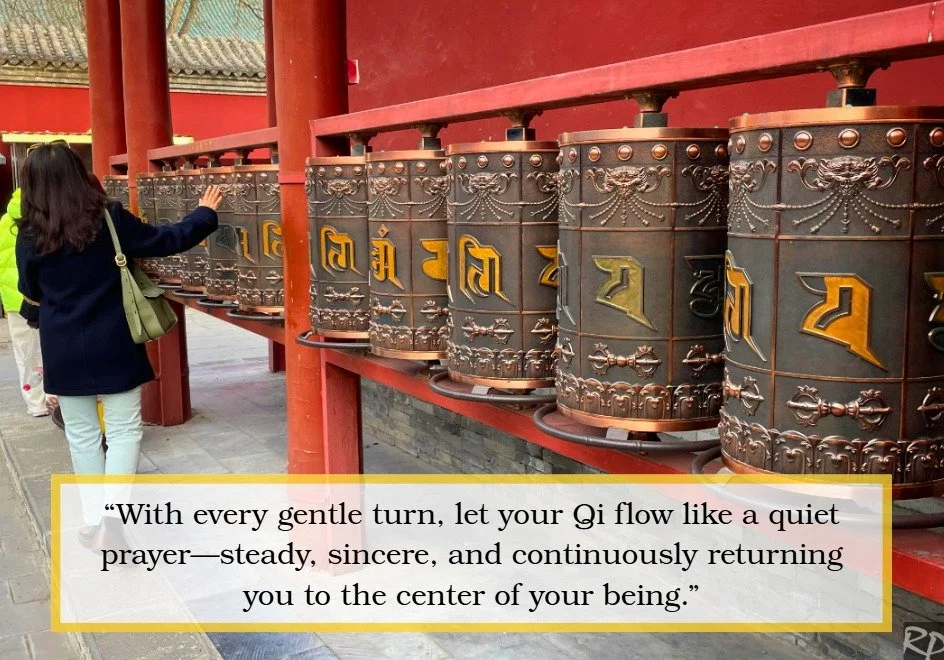 One of the beautiful places I visited here in China ✨
These ancient prayer wheels carry such peaceful energy. Just walking by, feeling the rhythm, and letting my hand glide across them felt like a moving meditation. Moments like this remind me how po