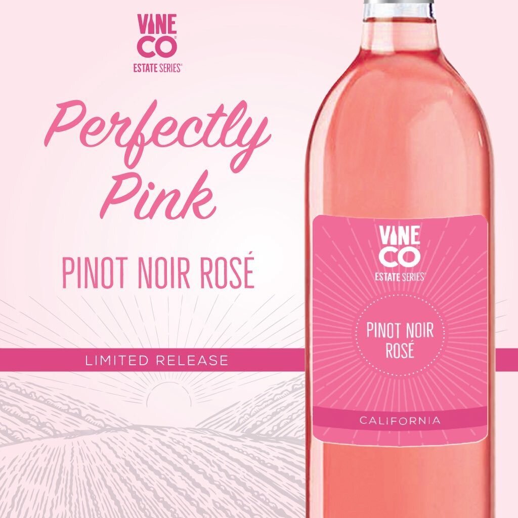 What better way welcome Spring!🌞🍷Limited edition #vineco Estate Series Pinot Noir Rose. Put a kit on today!