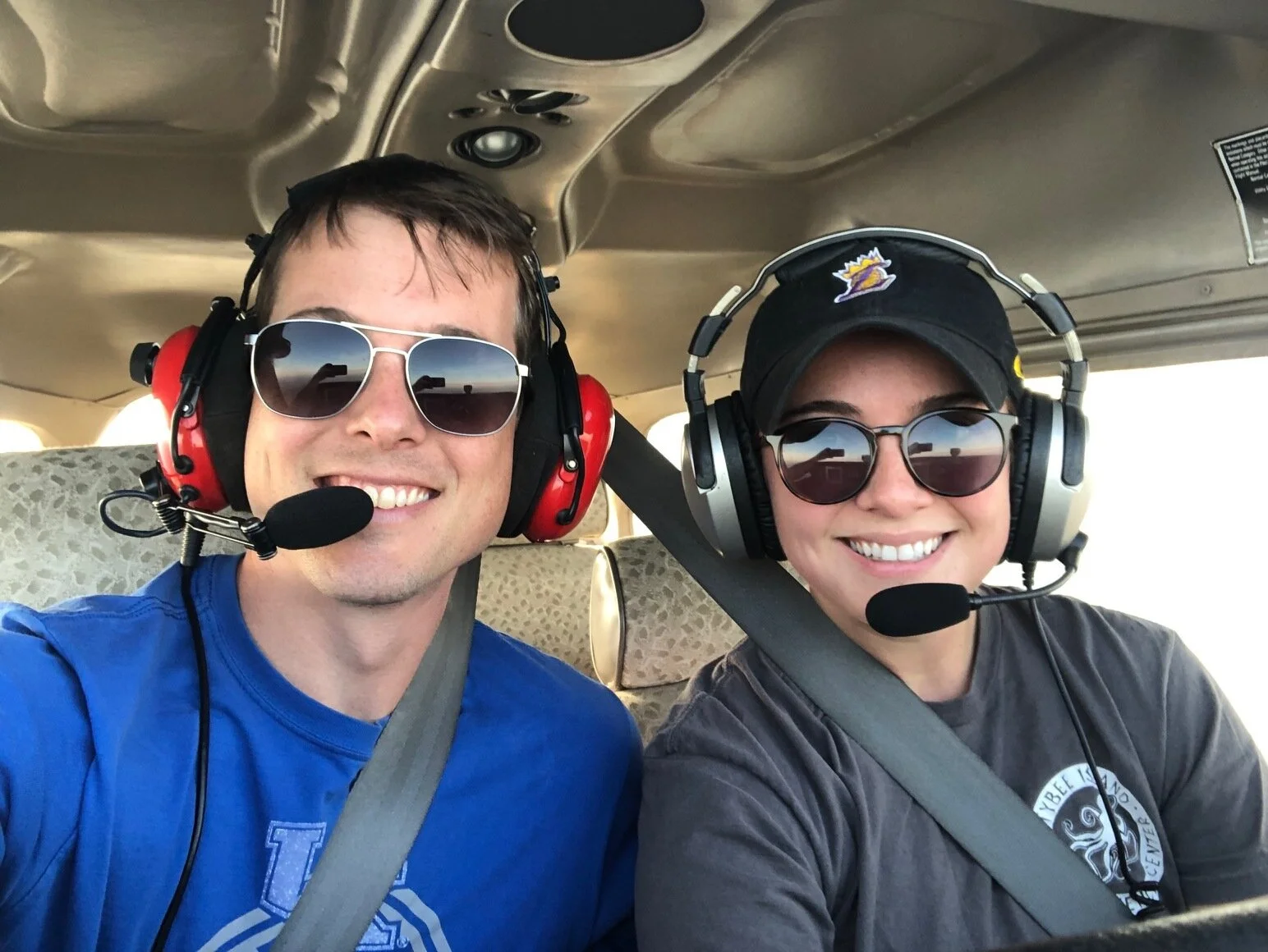 New Private Pilot Liz takes her hubby flying!  Go FlyGirl!