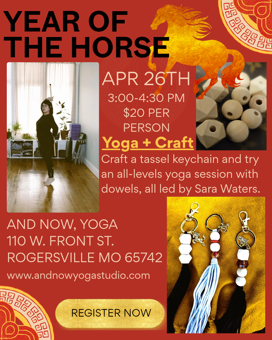 Yoga &amp; Craft - Yoga with Dowels &amp; Tassel Keychain