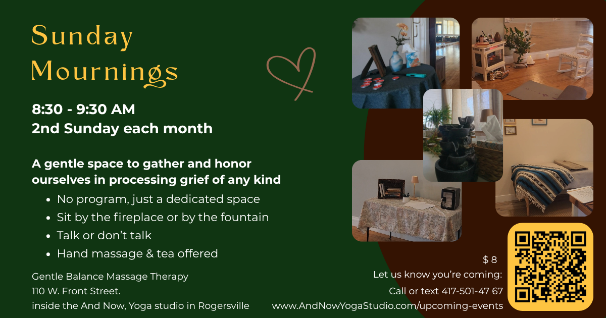 Sunday Mournings with Gentle Balance Massage Therapy (June)