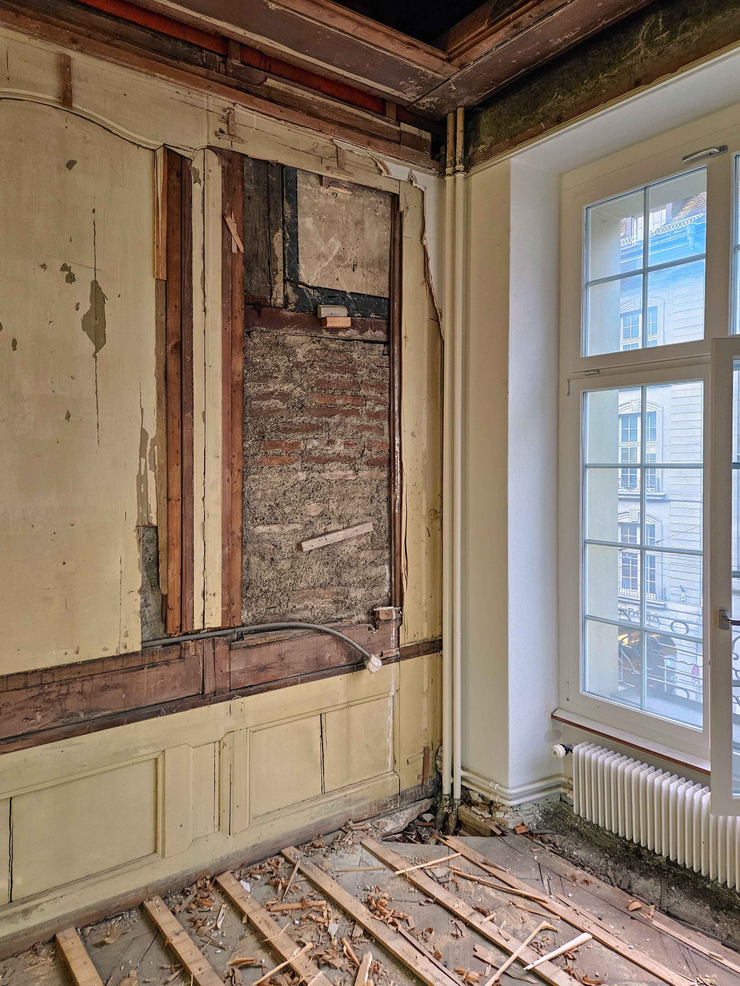 Sanierungsarbeiten im Geschäftshaus an der Marktgasse 22 in Bern.