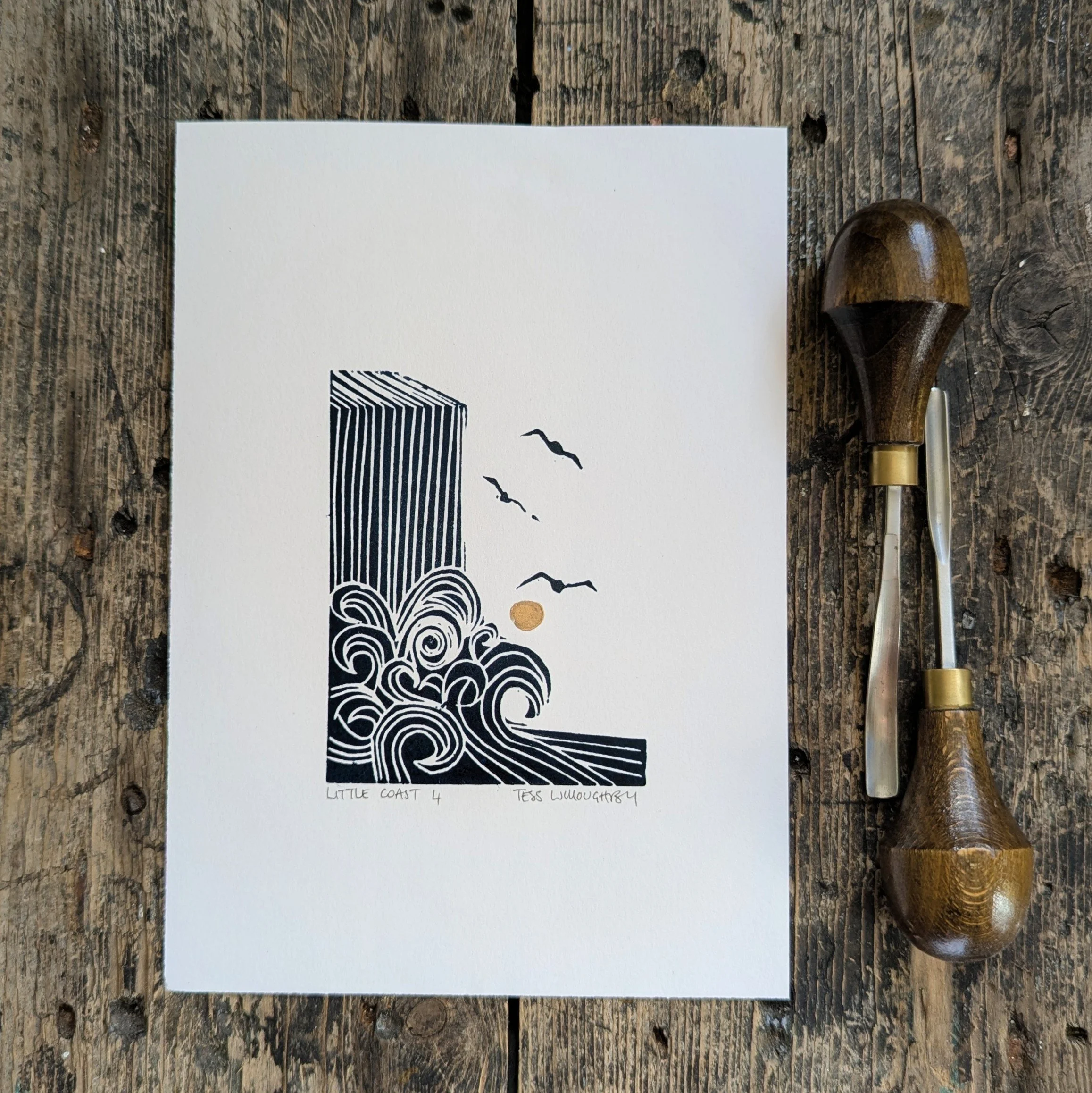 Little COAST #4 | Original Linocut | A5