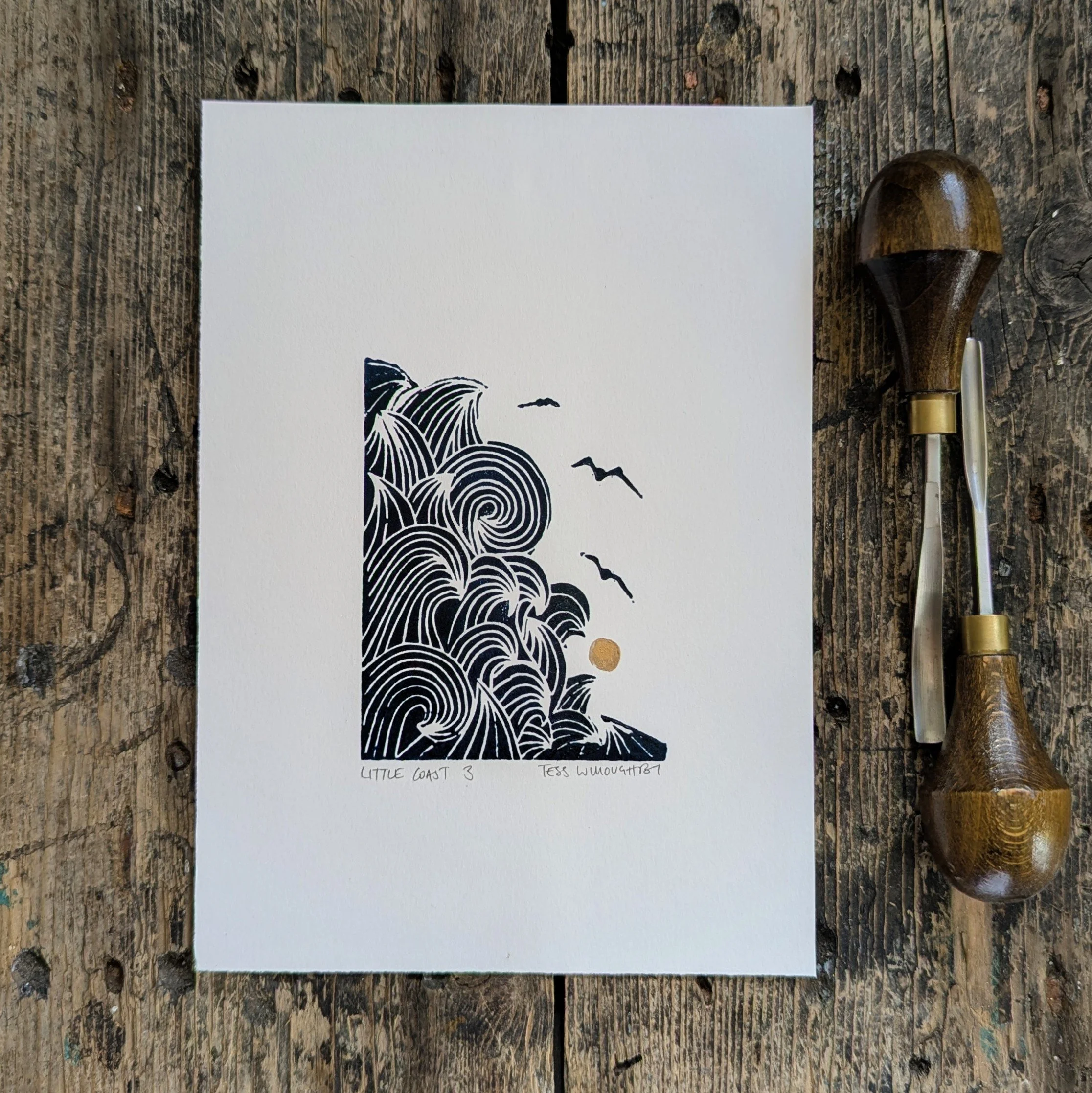 Little COAST #3 | Original Linocut | A5