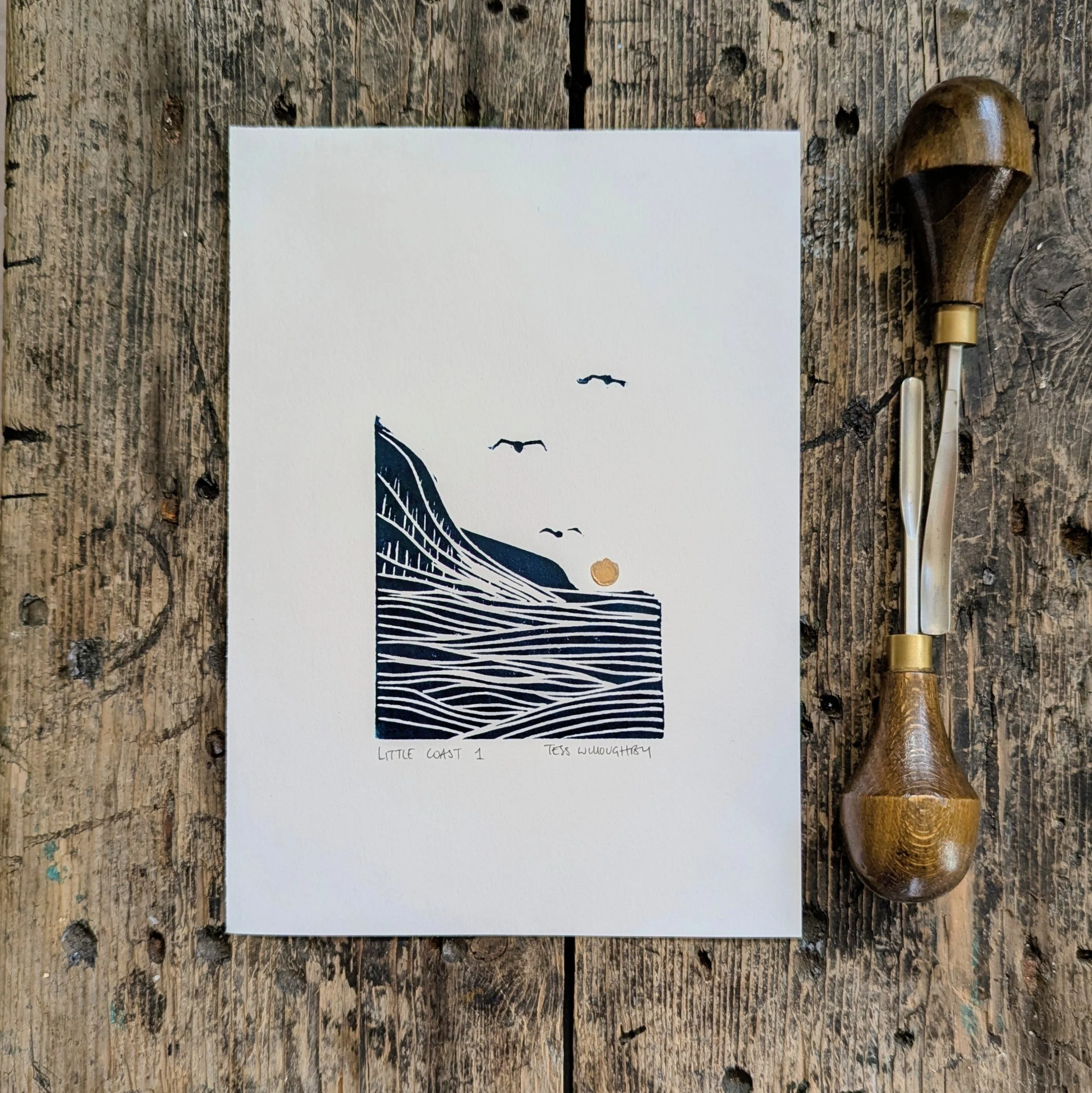 Little COAST #1 | Original Linocut | A5