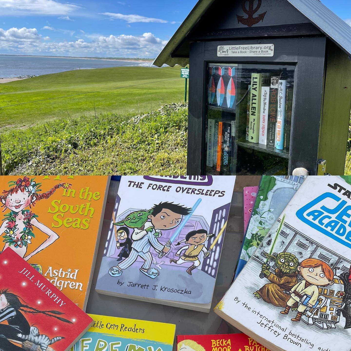 Alnmouth branch updated with lots of children&rsquo;s books ready for the summer holidays. Map link in profile. Plan a walk with the bairns. #alnmouth #booksbythesea