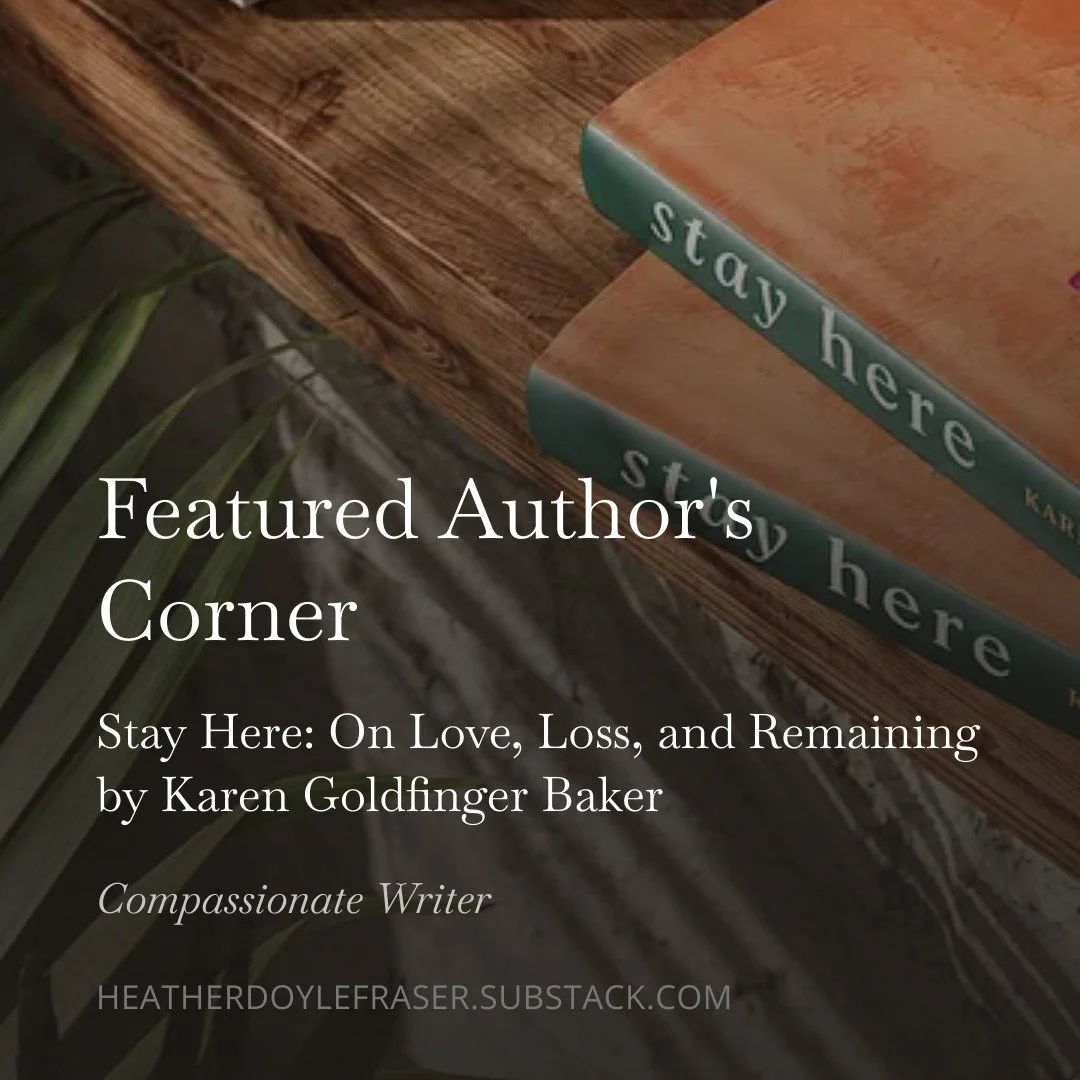More of my thoughts (from my Substack) on our newest release, Stay Here: On Love, Loss, and Remaining by Karen Goldfinger Baker.

Link in bio.