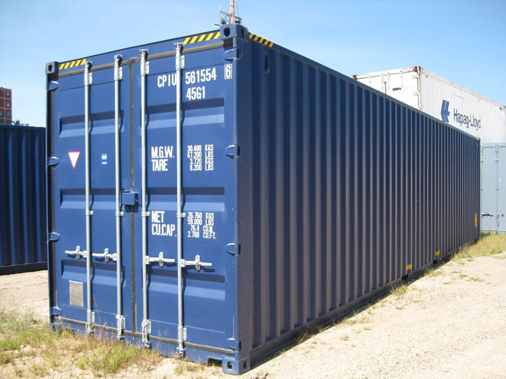 One-trip 40' high cube container in blue