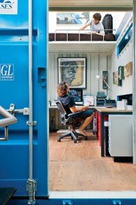 Container office in loft