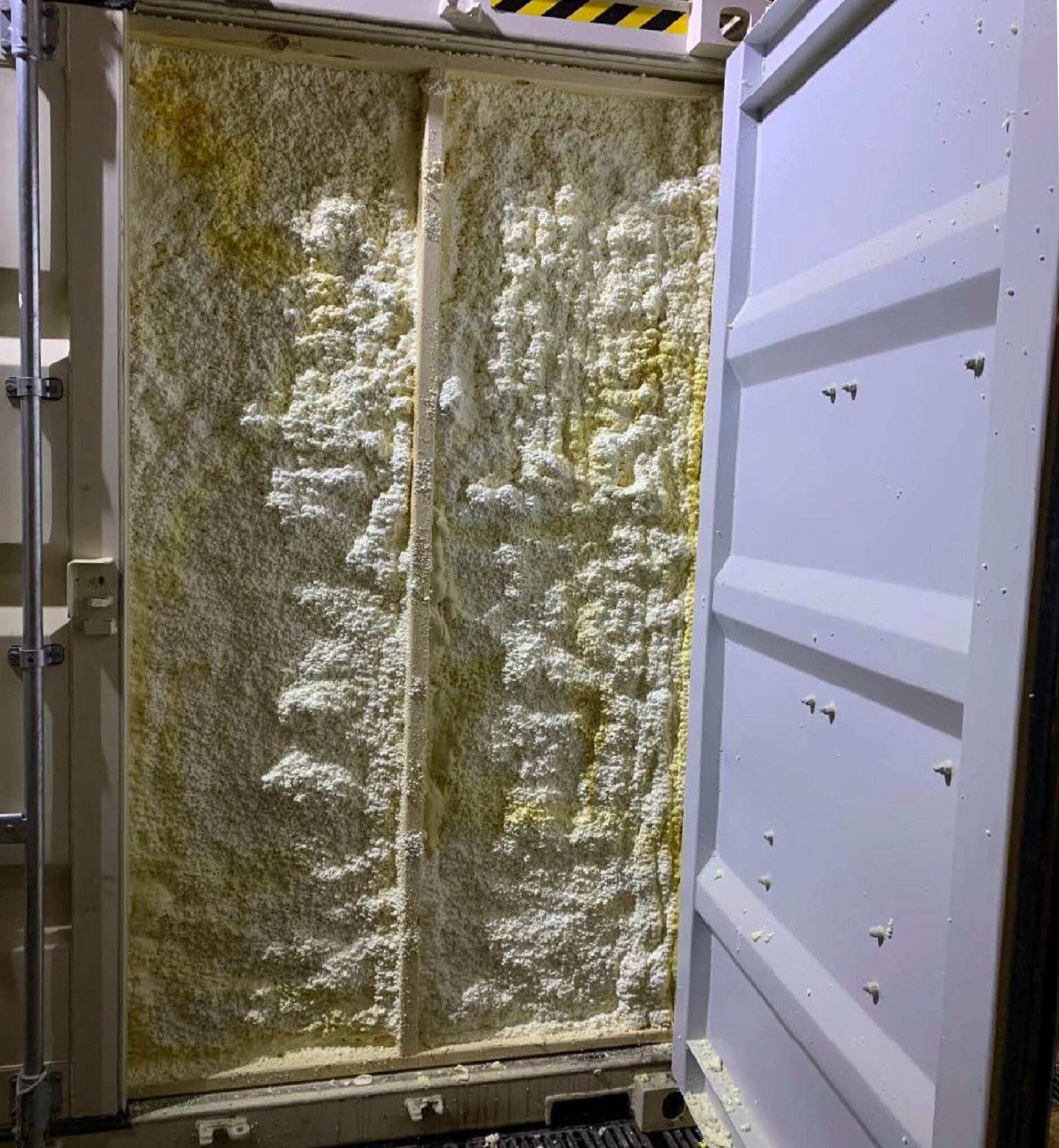 Insulation inside operational doors