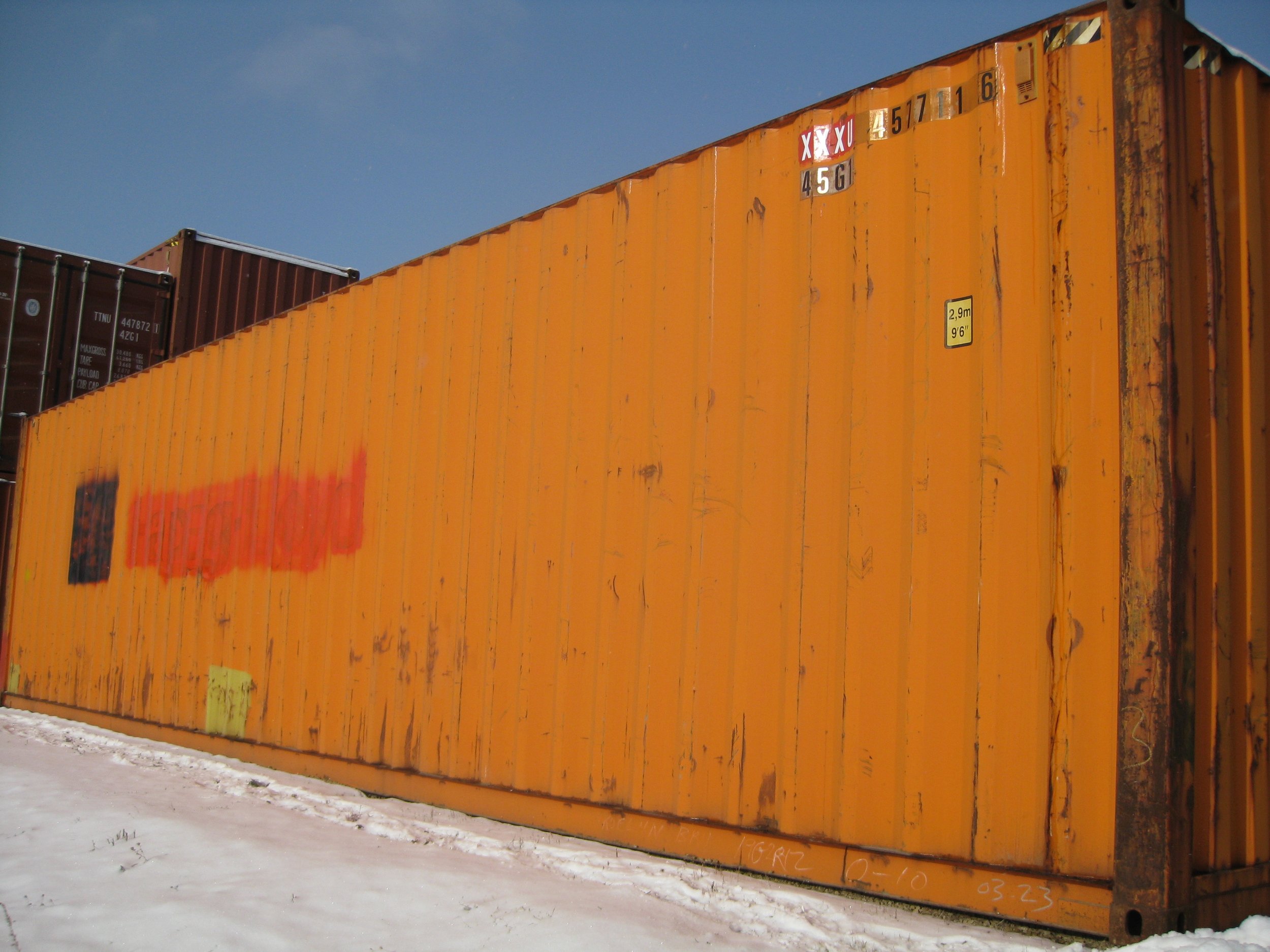 Used 40' HC orange cargo-worthy