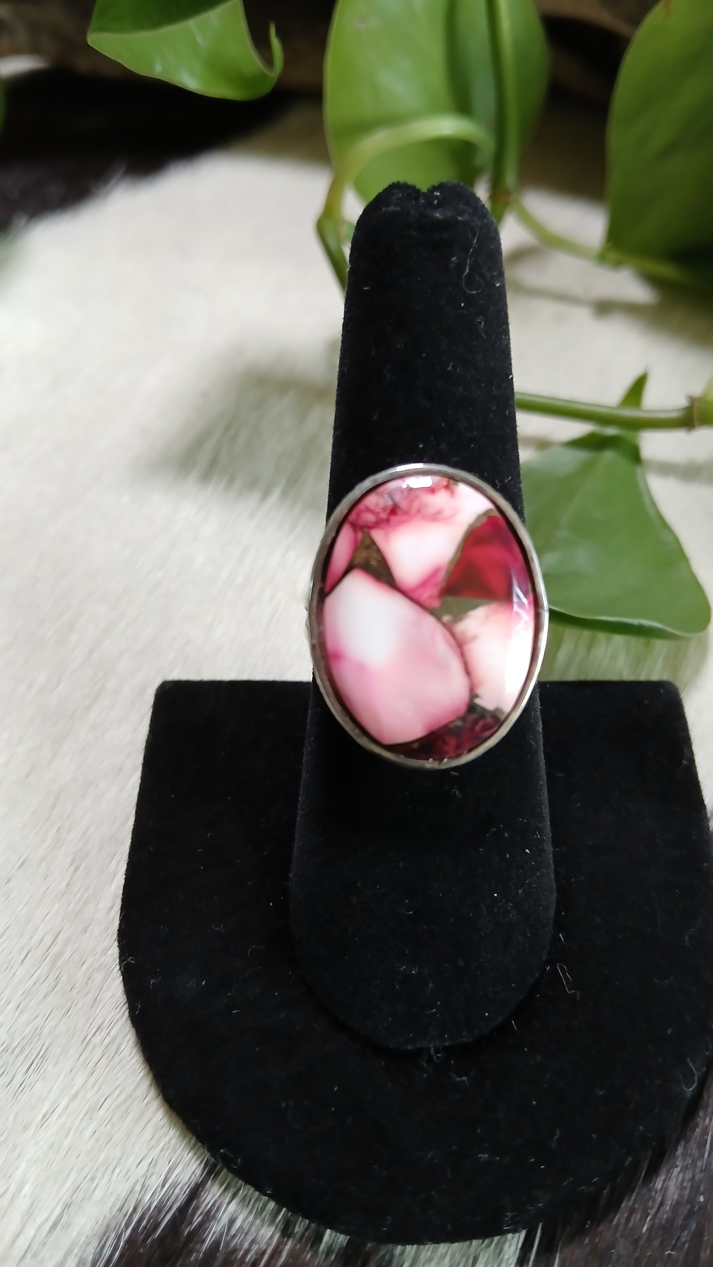 Beautiful Dahlia Spiny and Sterling Ring - Size 8