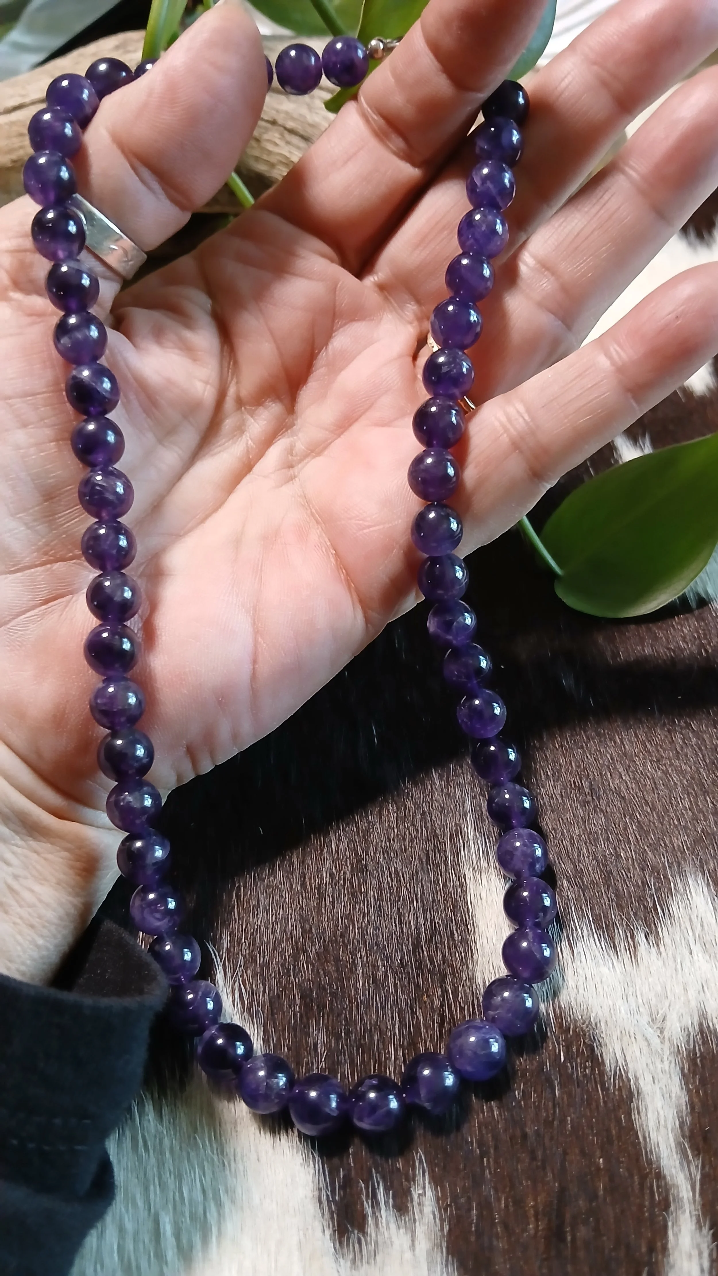 Pretty Amethyst Bead Necklace