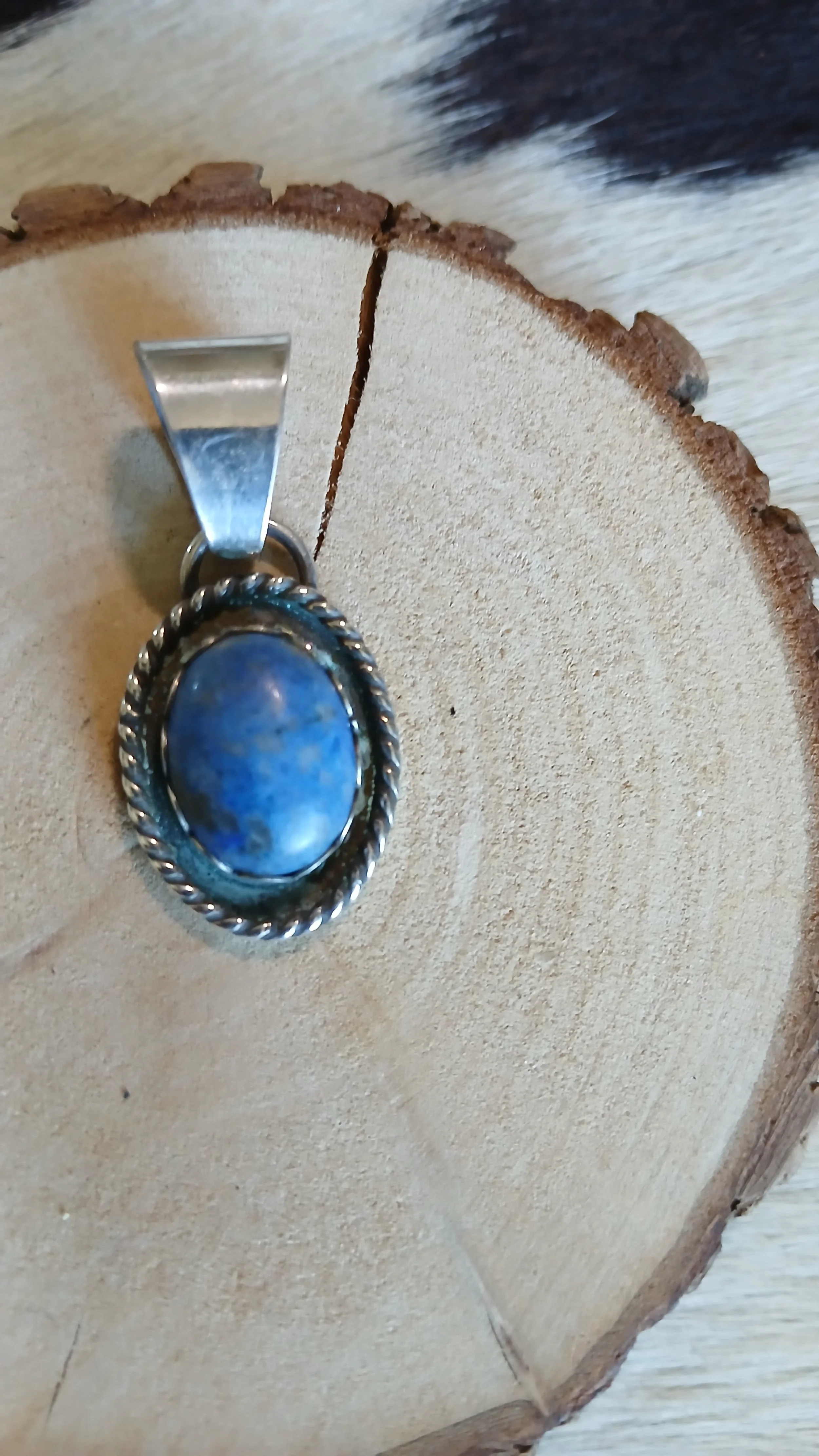 Looks Good with Jeans Denim Lapis and Sterling Pendant