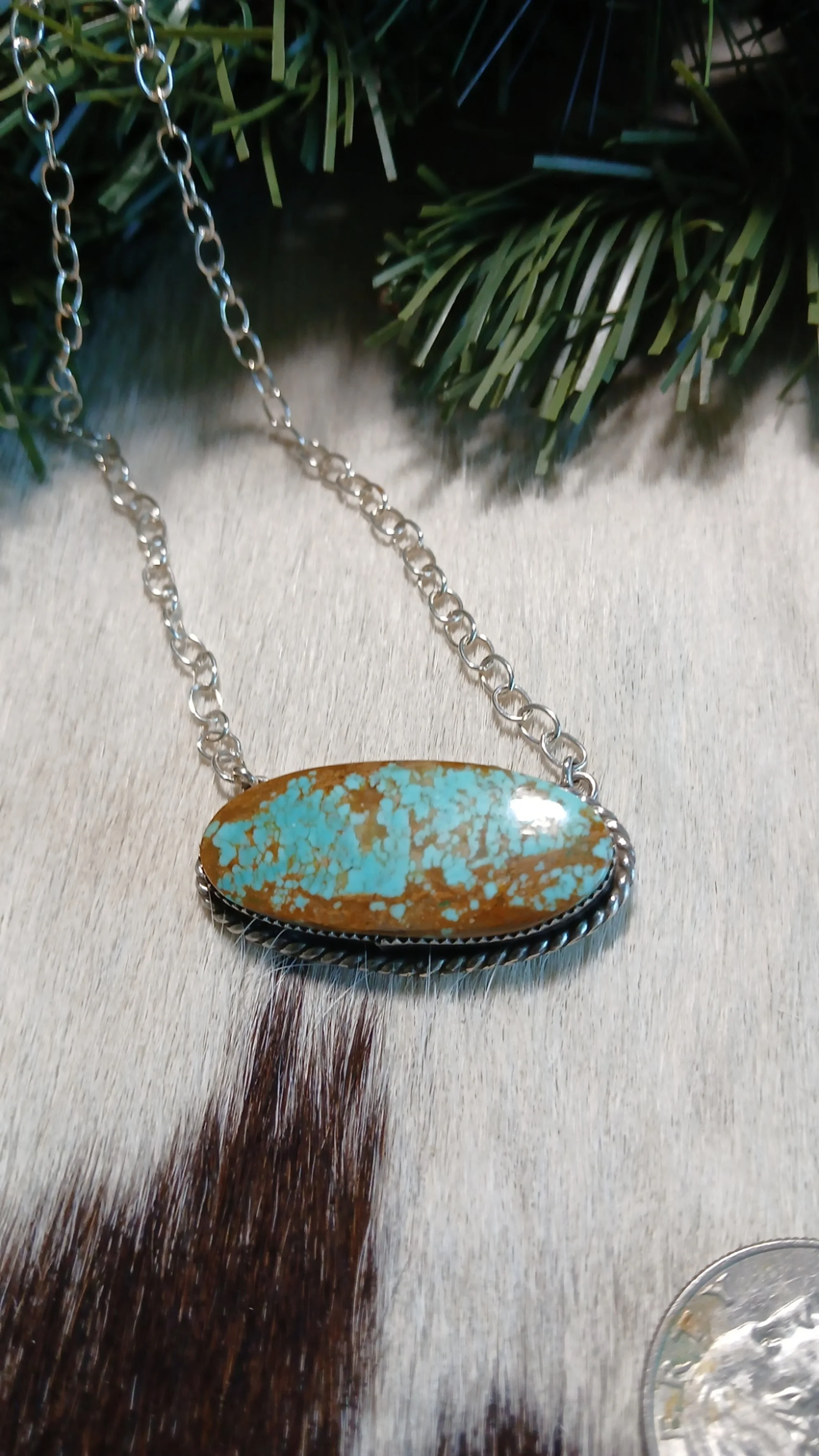 Beautiful #8 Turquoise Bar Necklace