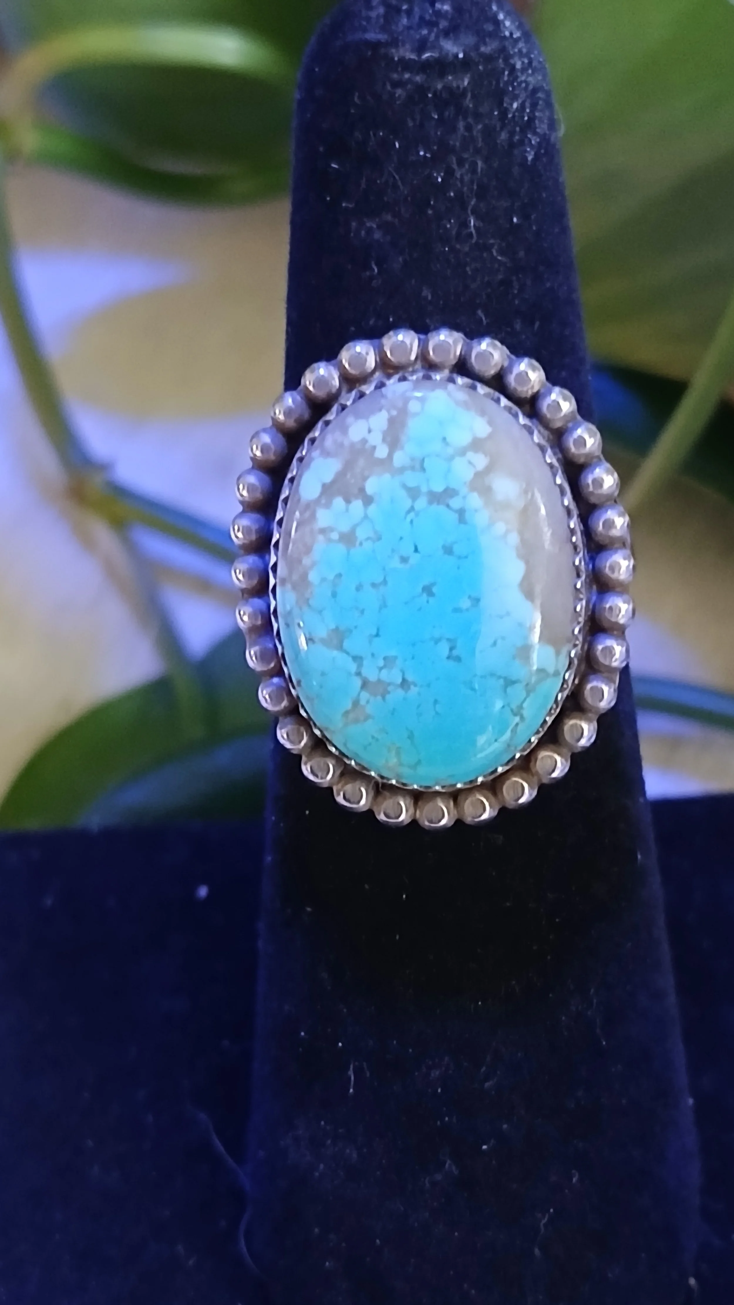 Lovely #8 Mine Turquoise and Sterling Ring - Size 6