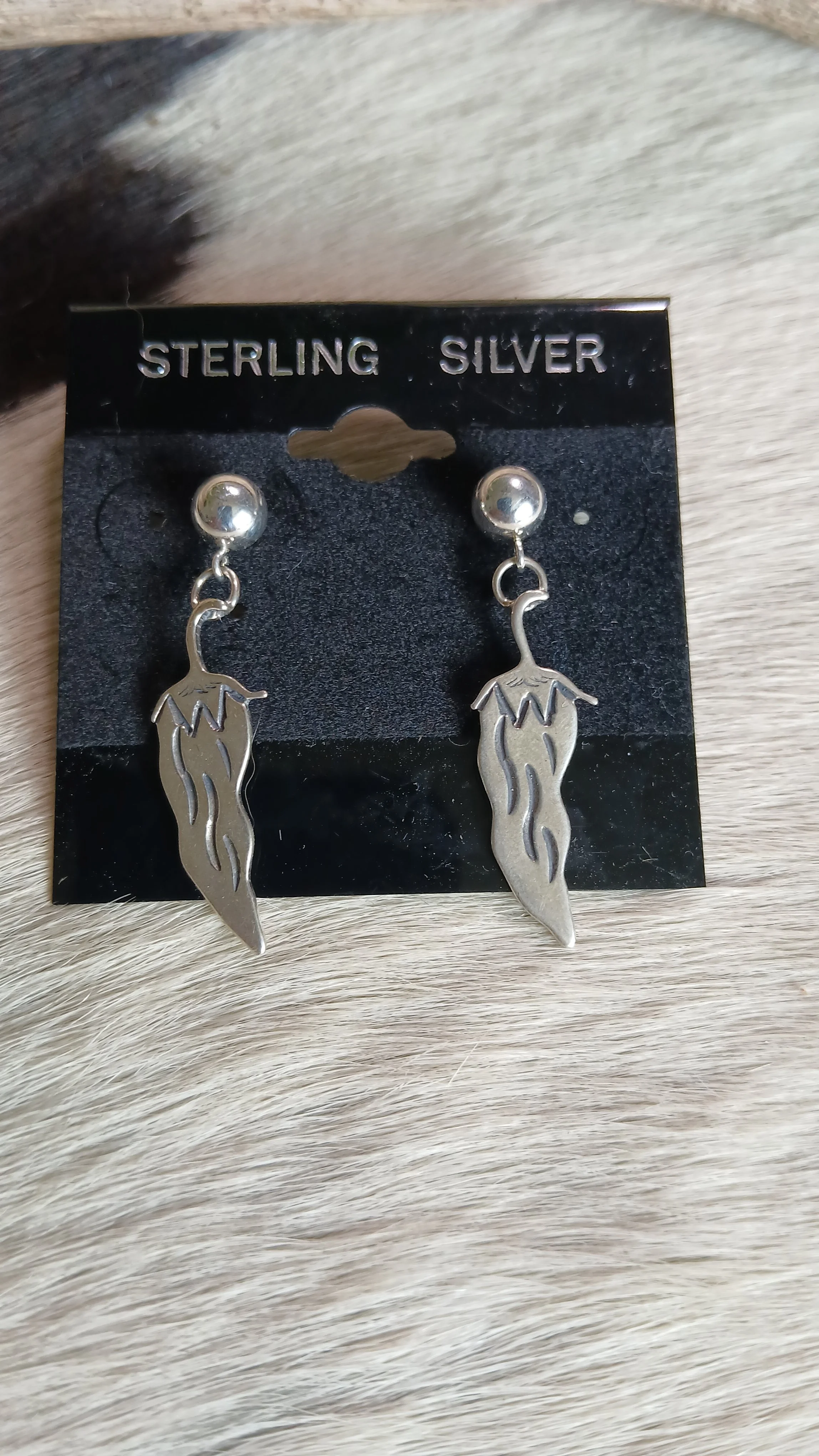 Sterling Hot Red Chili Pepper Post Earrings