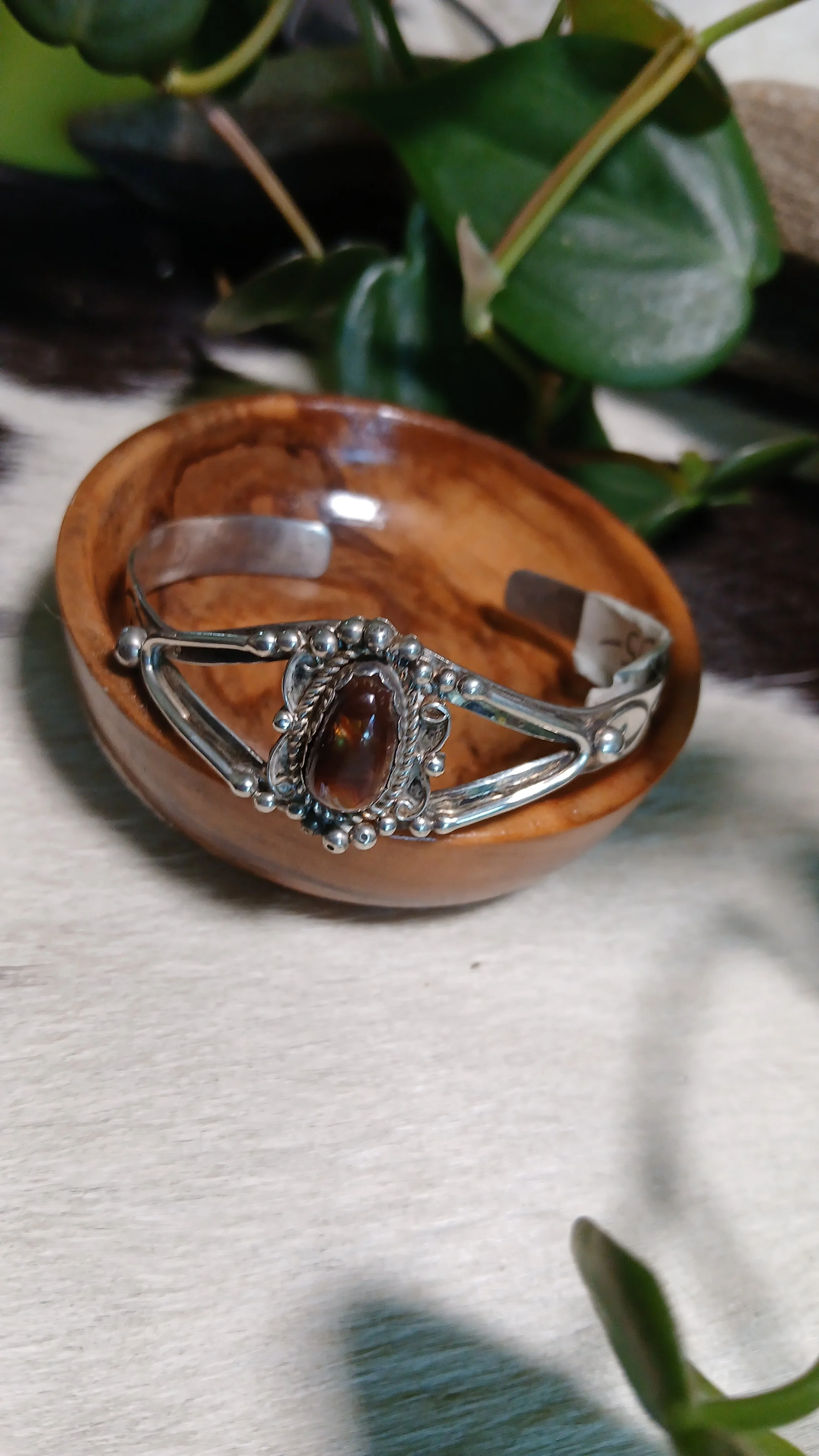 Pretty Brown Opal and Sterling Bracelet