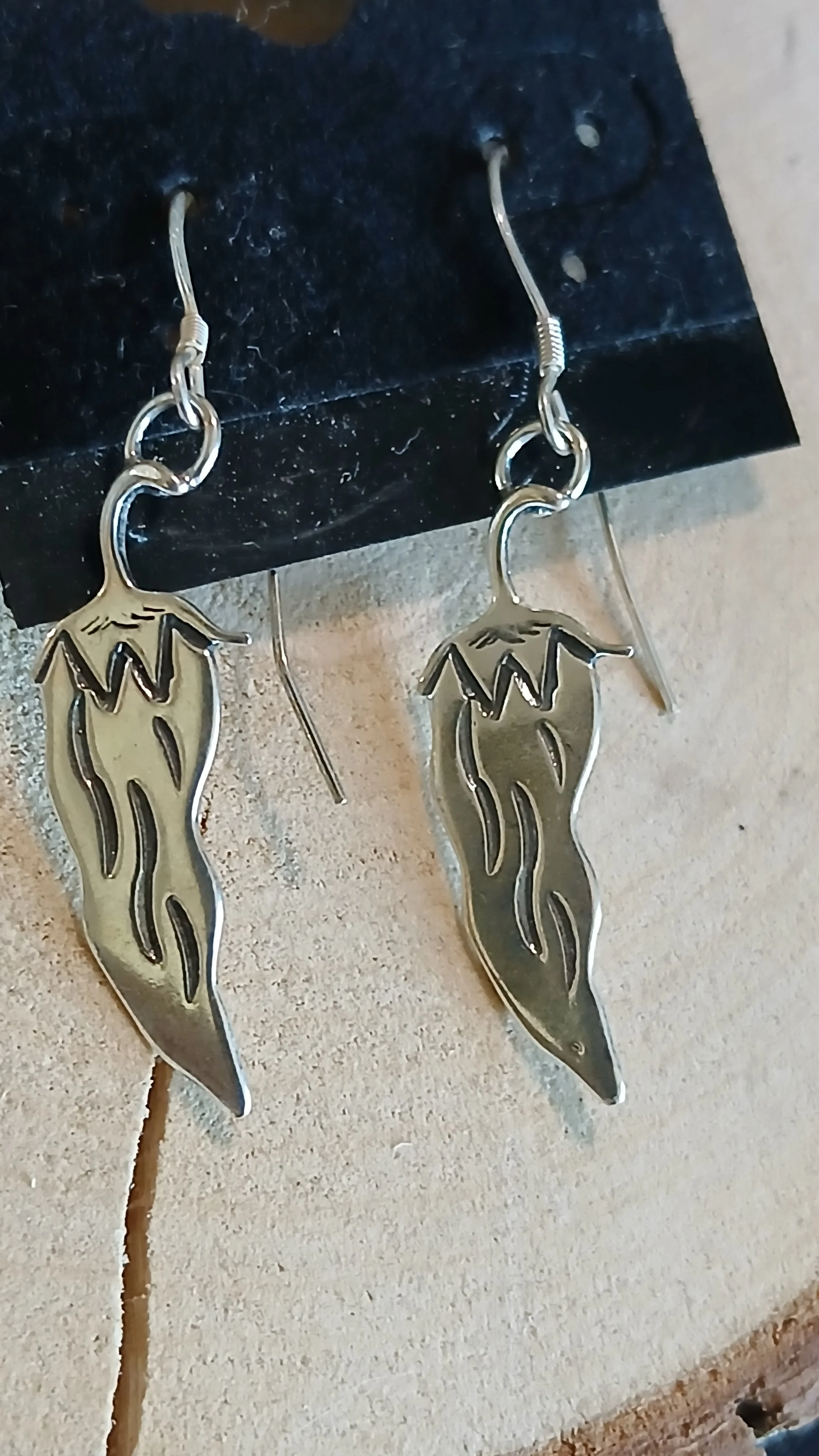 Sterling Hot Chili Pepper Earrings