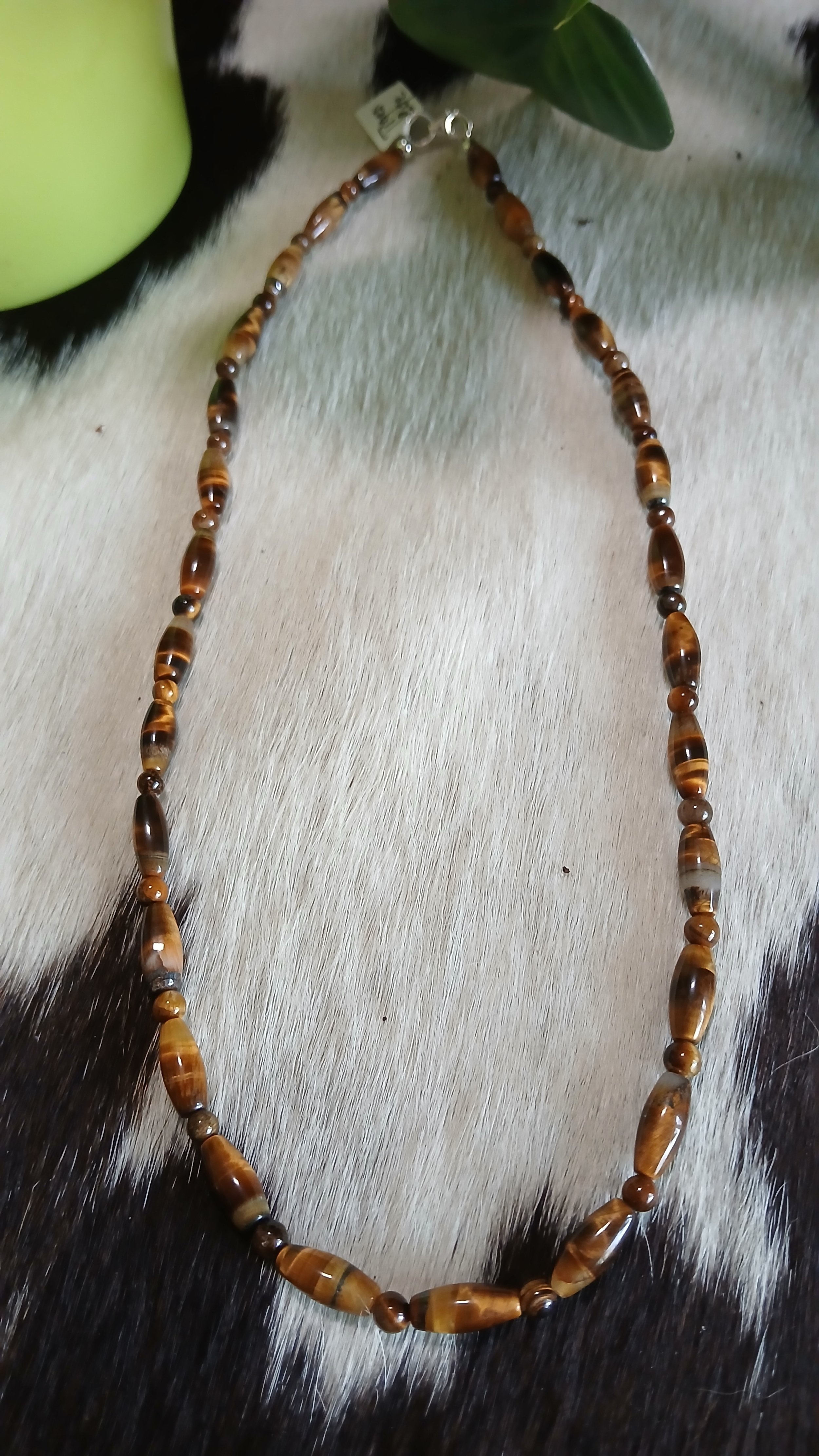 Beautiful Tiger Eye and Sterling Necklace
