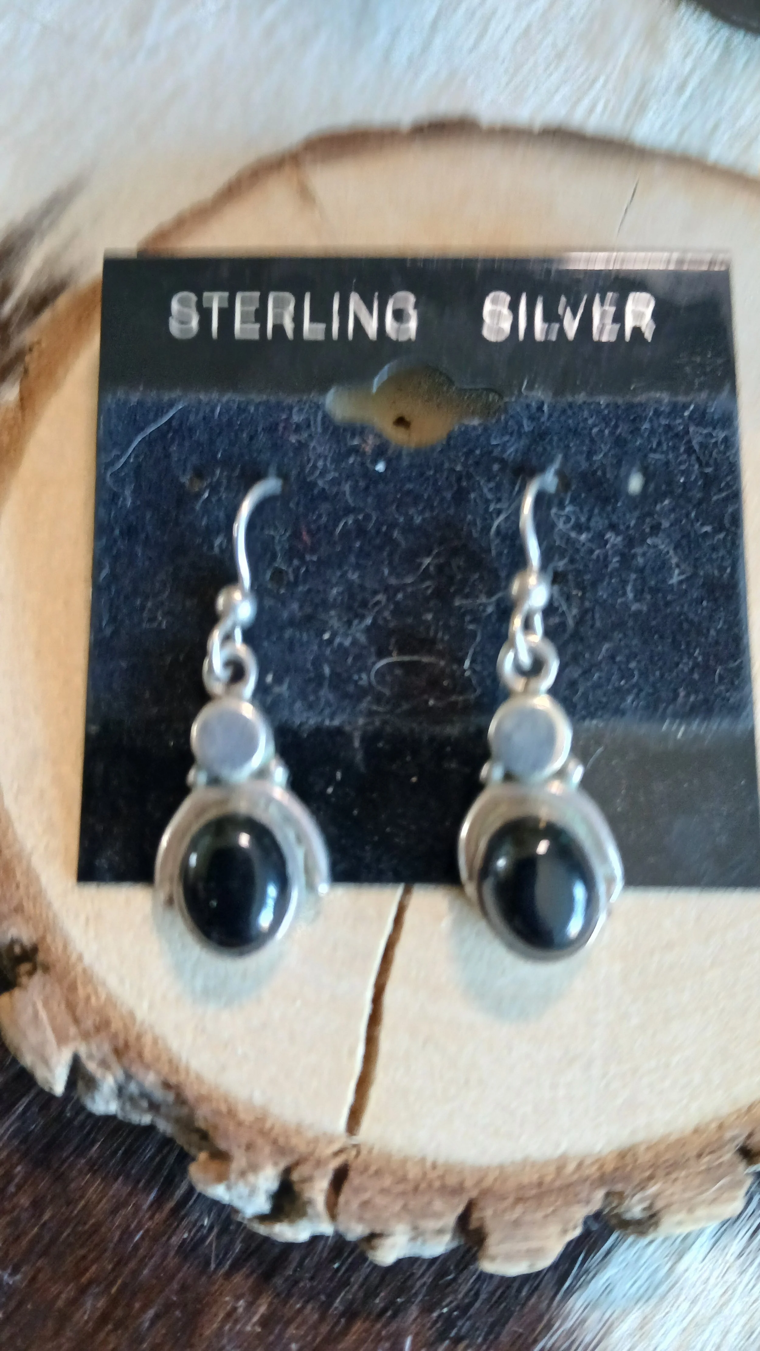 Elegant Black Onyx and Sterling Earrings