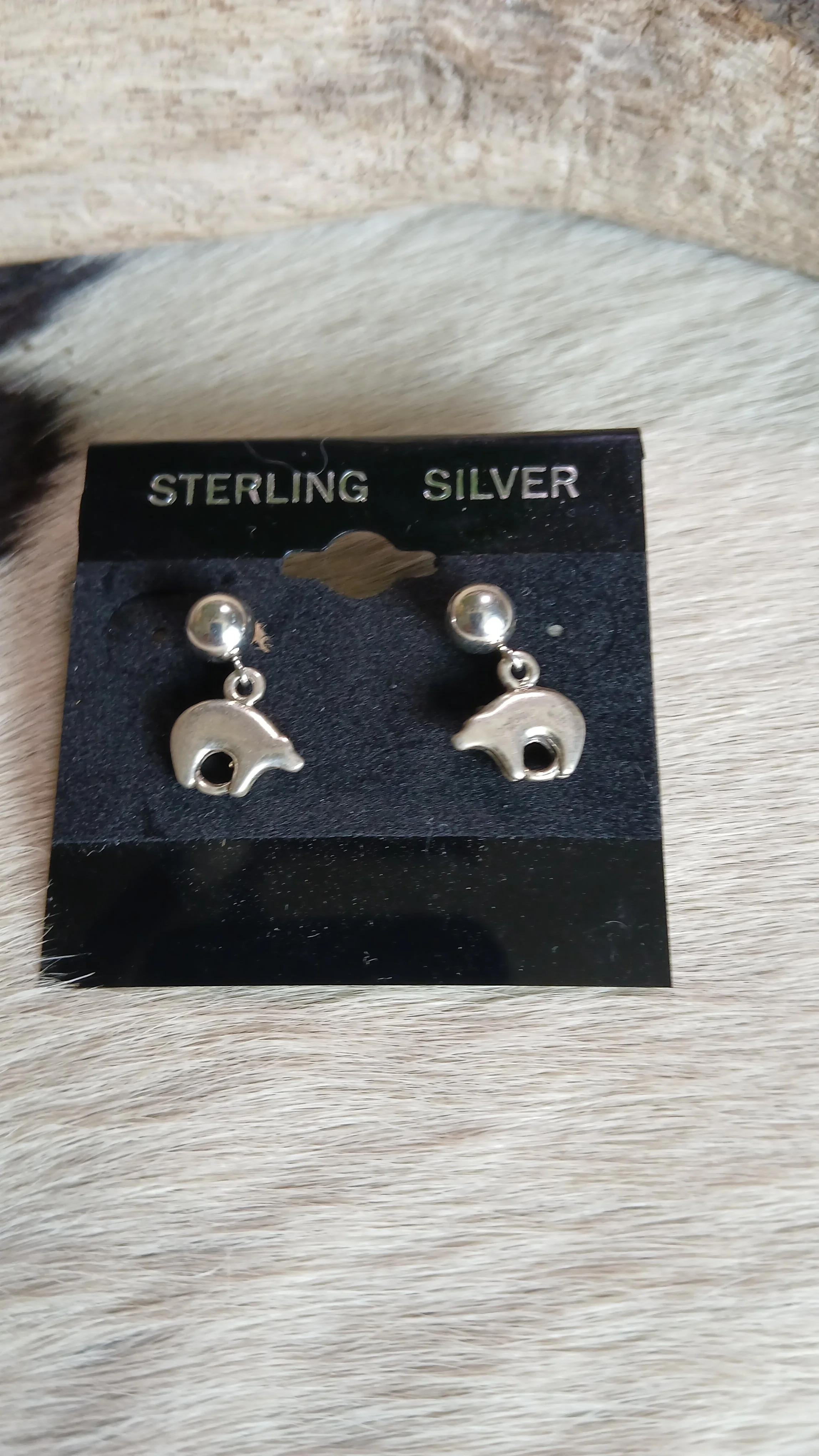 Sterling Bear Post Earrings