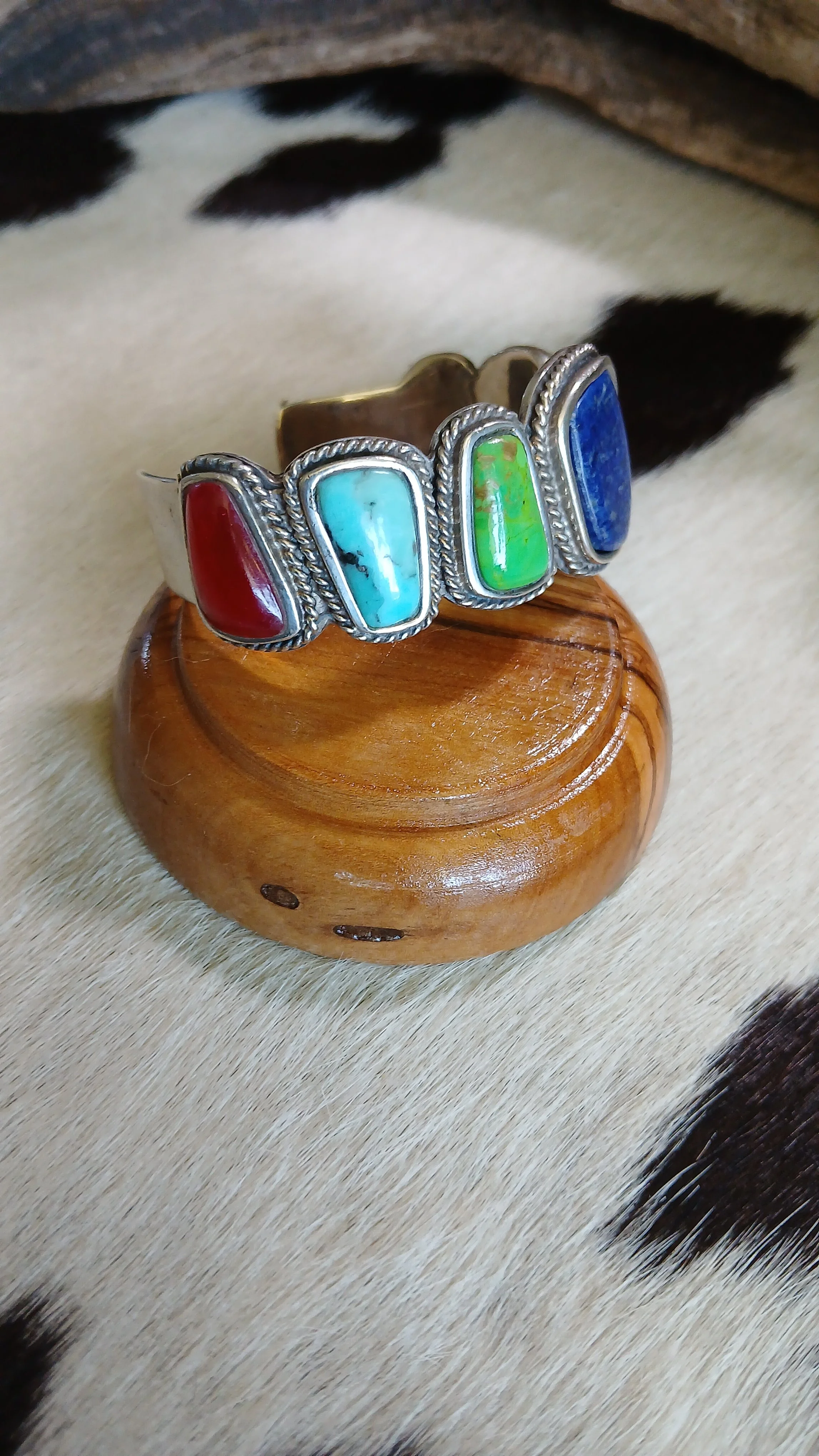 Gorgeous Multi-Stone and Sterling Cuff