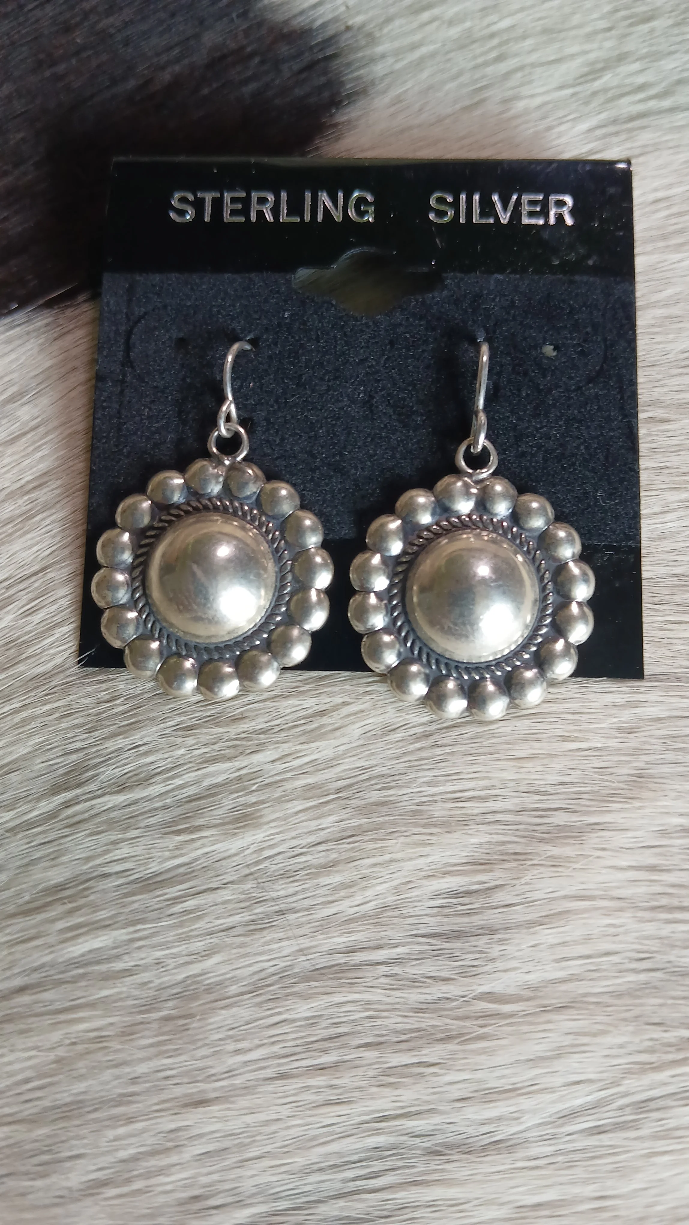 Sterling Concho Dangle Earrings