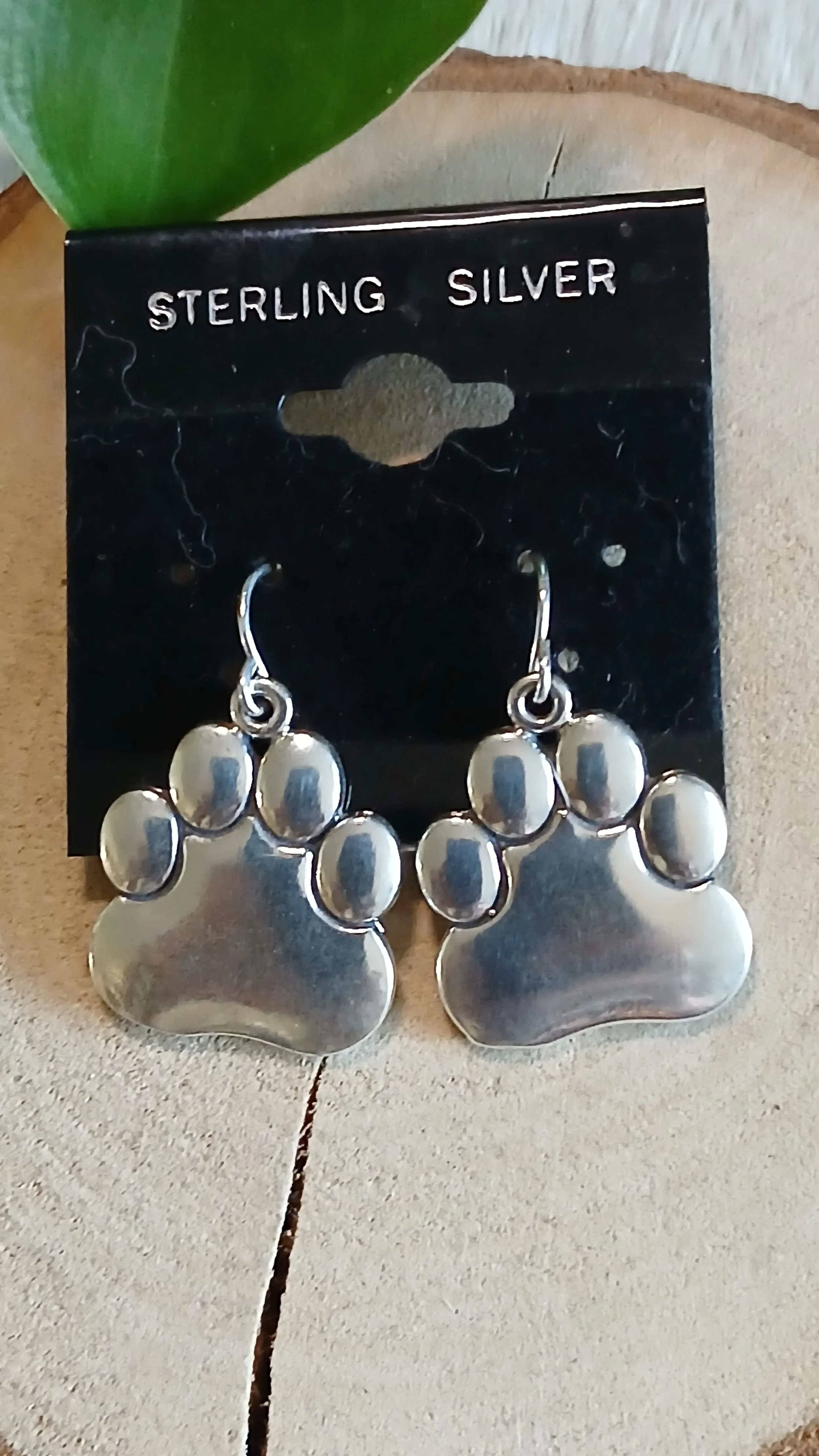 Cute Sterling Paw Earrings