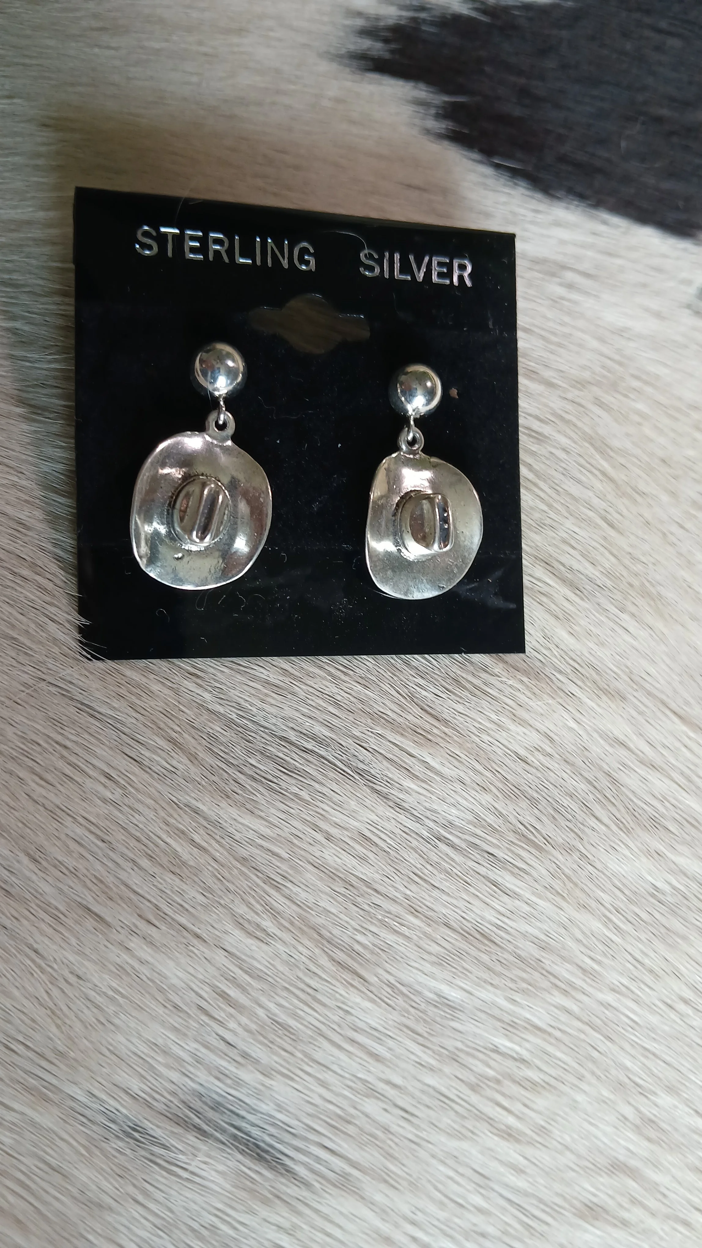Sterling Cowboy Hat Post Earrings
