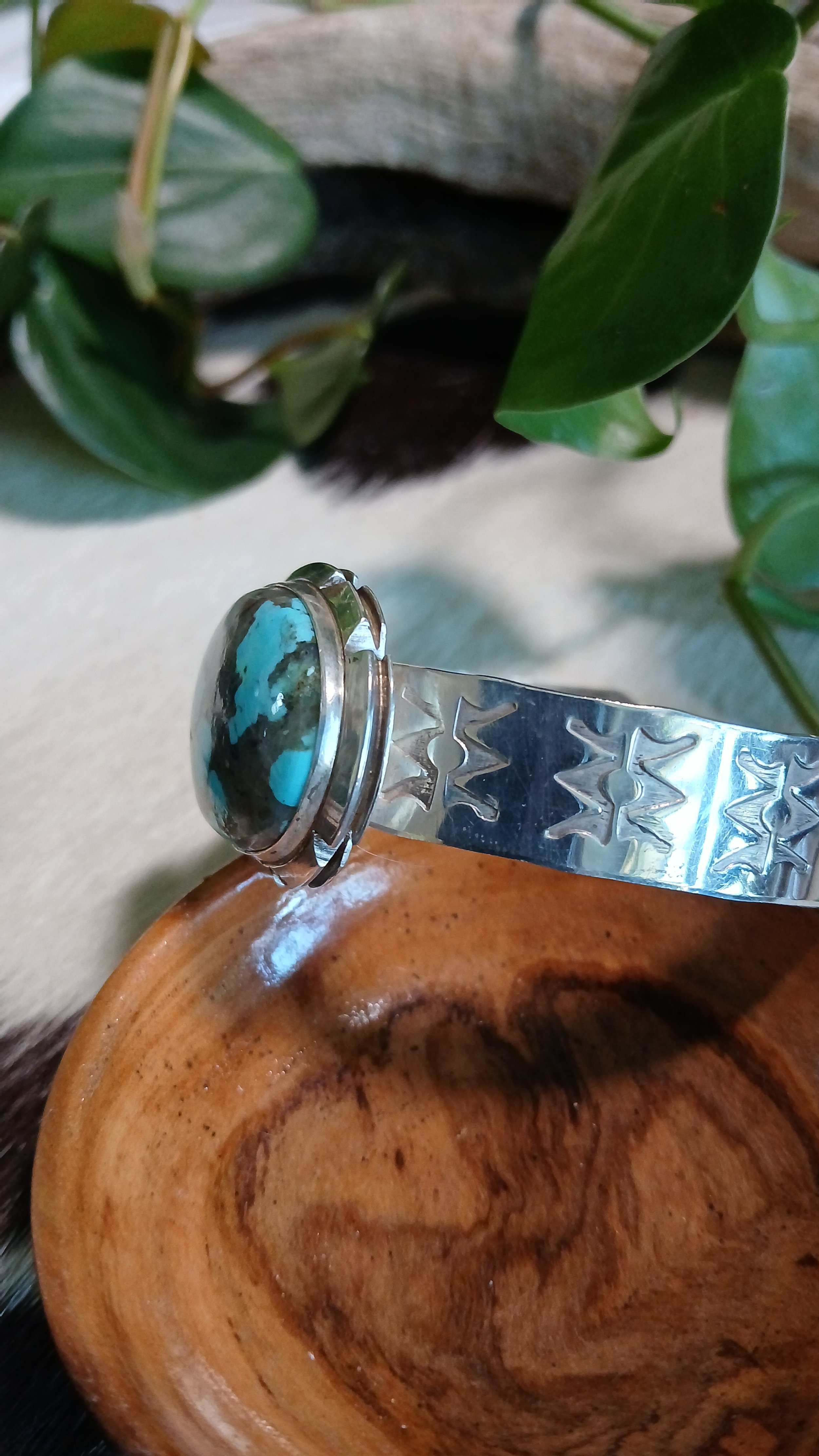 A Splendid Kingman Turquoise and Sterling Bracelet