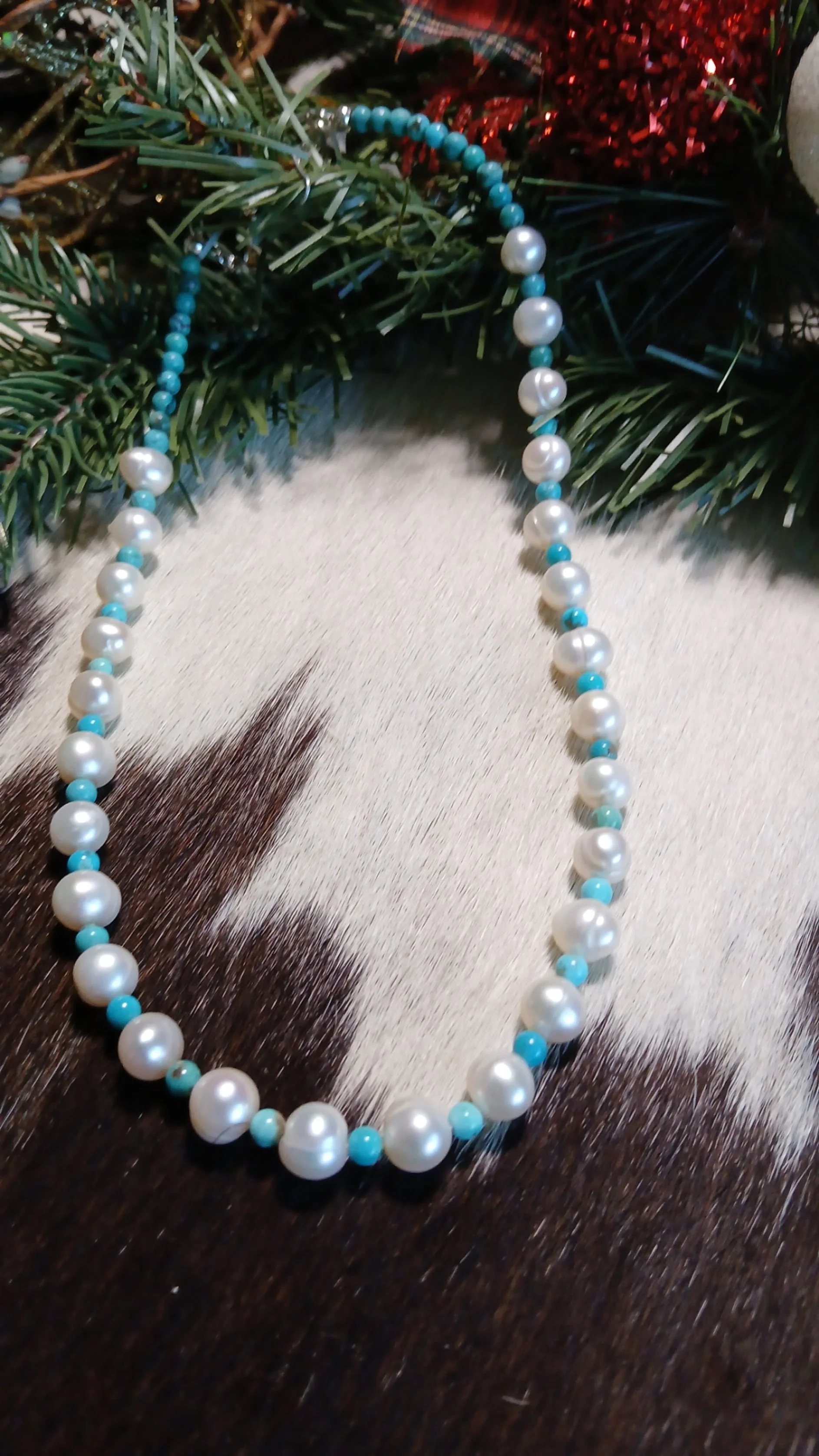Lovely Turquoise and Pearl Necklace