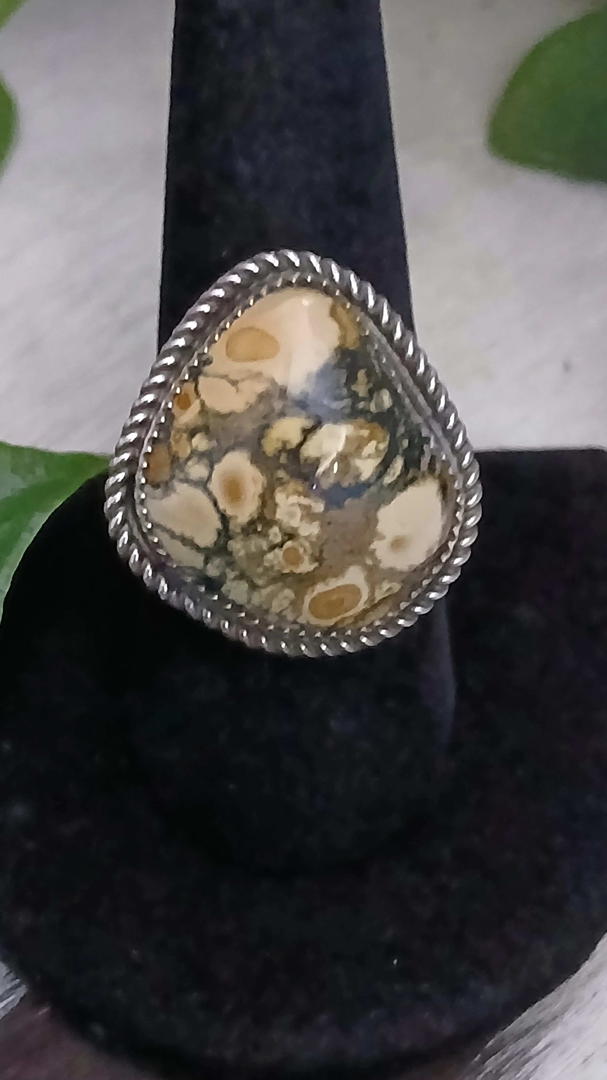 Distinctive Variscite and Sterling Ring - Size 9