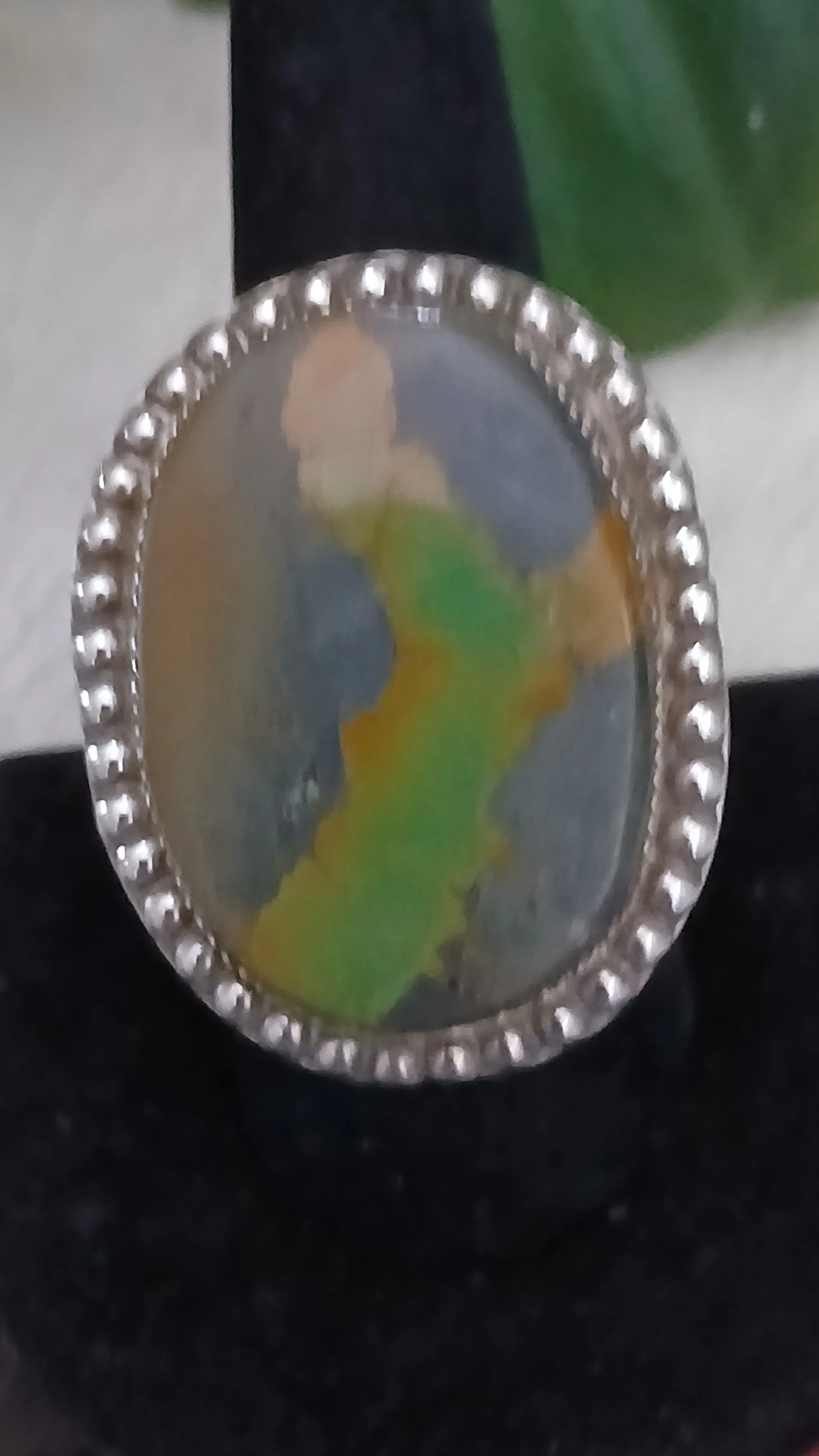 Beautiful Coveted Iron Maiden Turquoise and Sterling Ring - Size 9