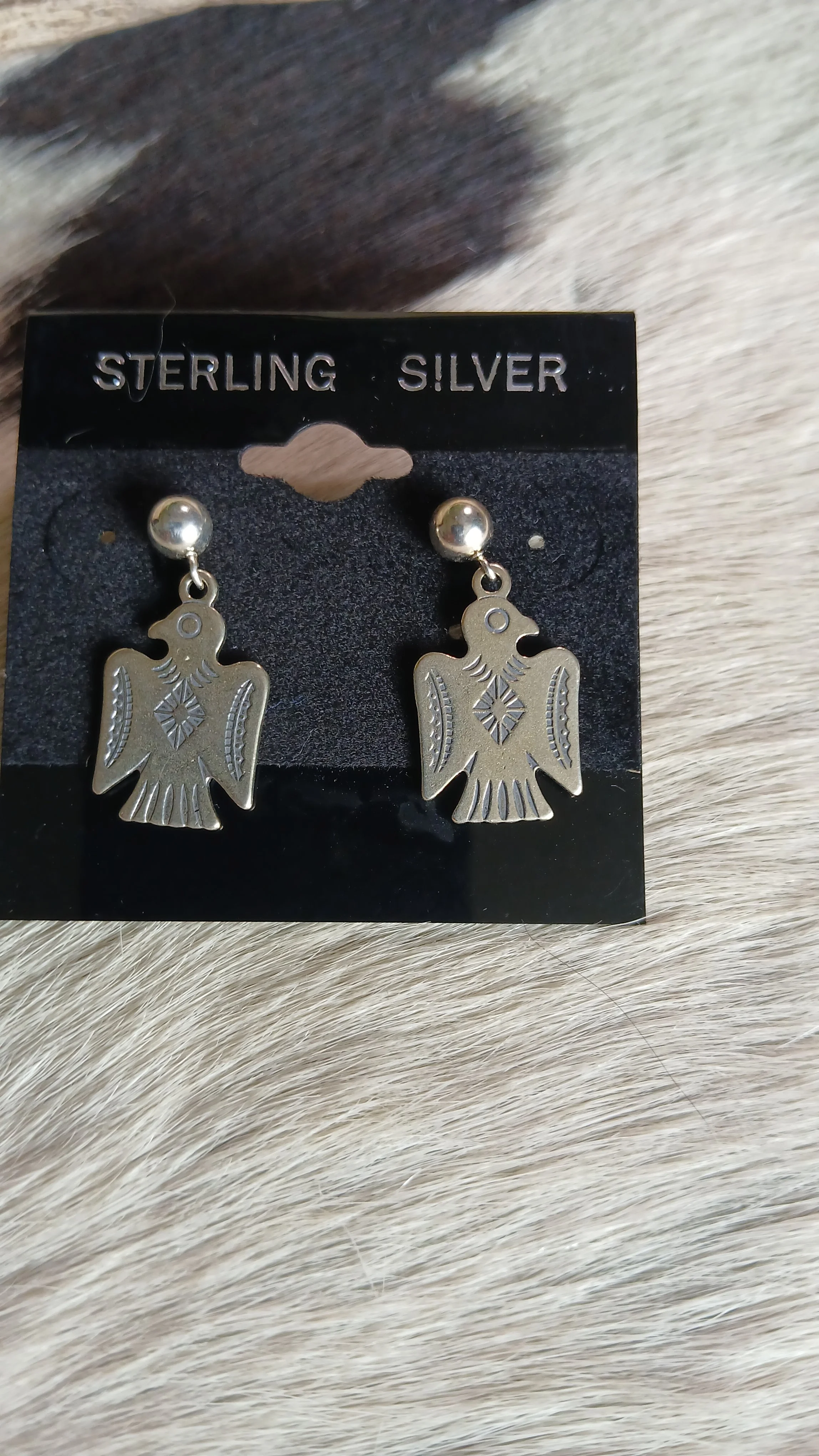 Sterling Thunderbird Post Earrings