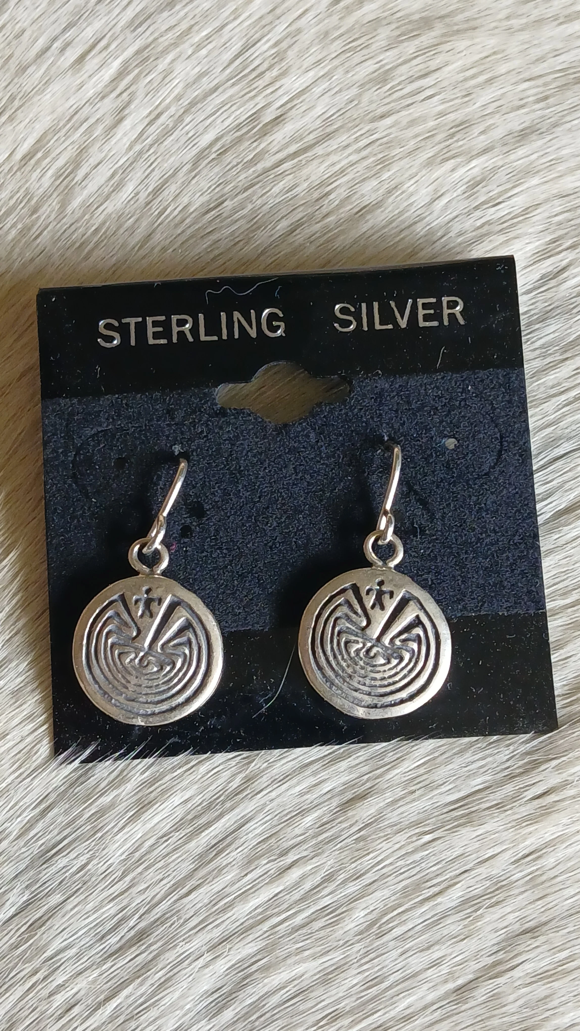 Sterling Man in a Maze Dangle Earrings