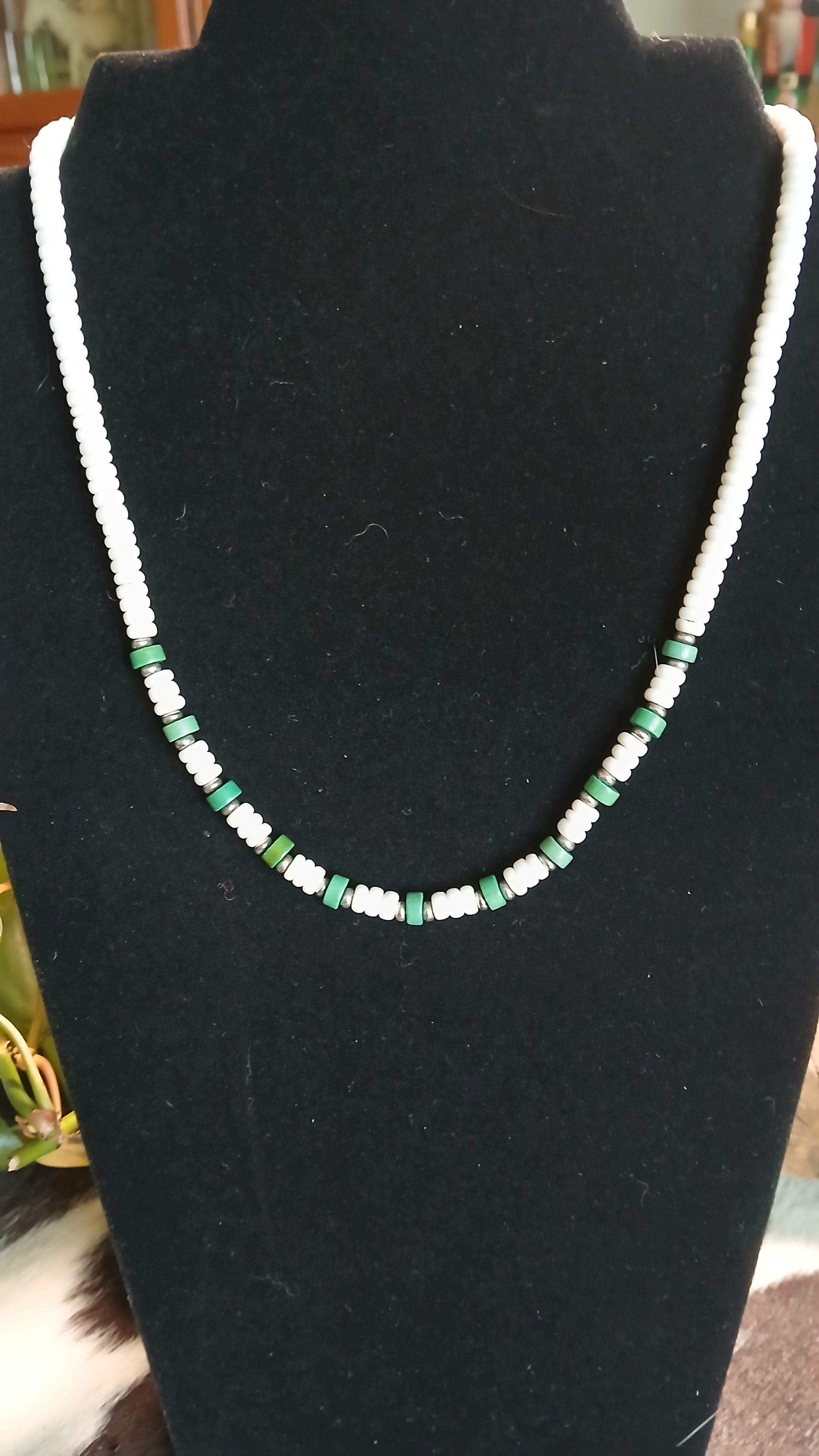 Smart Turquoise, Shell and Sterling Necklace