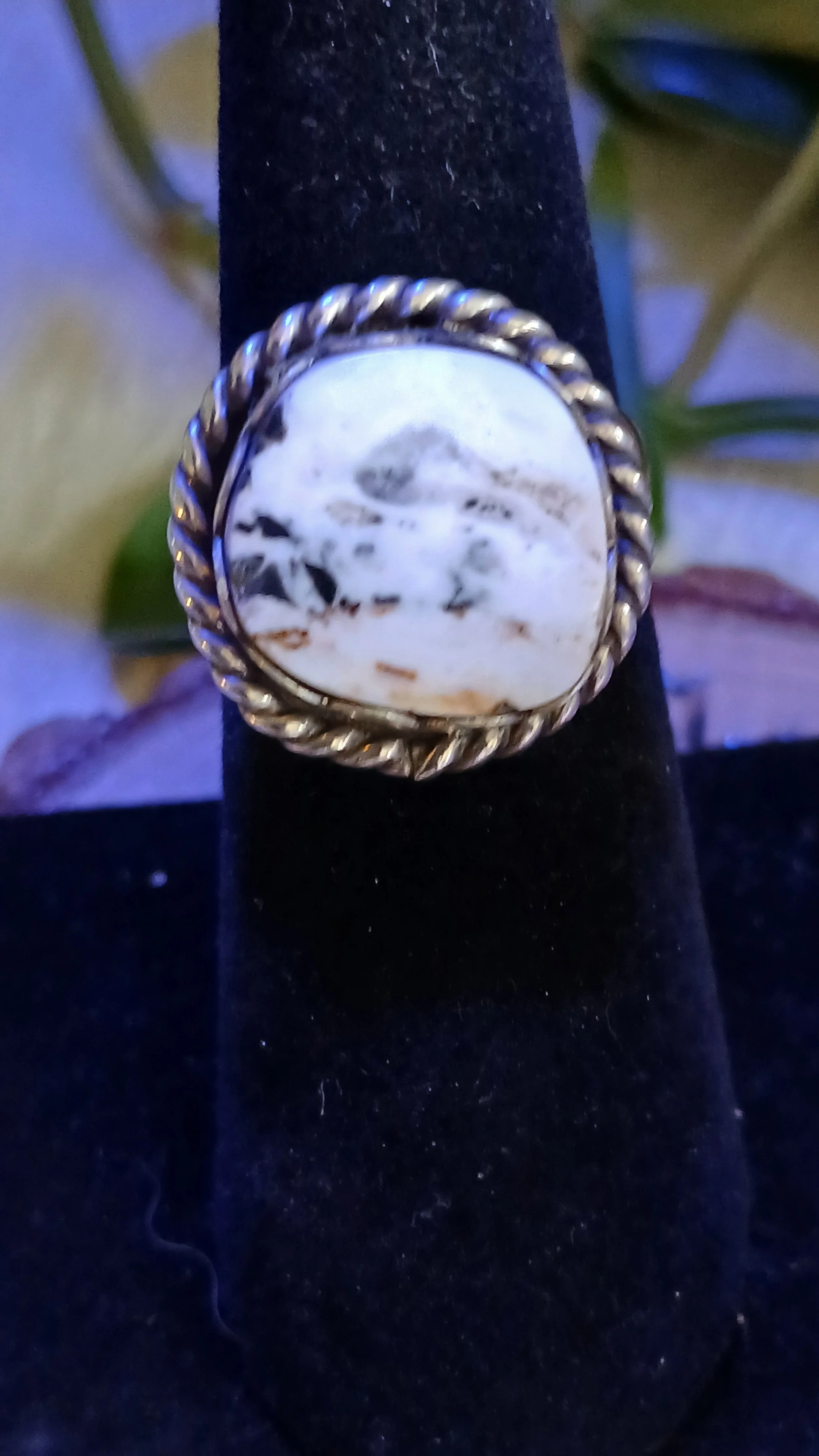 White Buffalo and Sterling Ring - Size 6.75