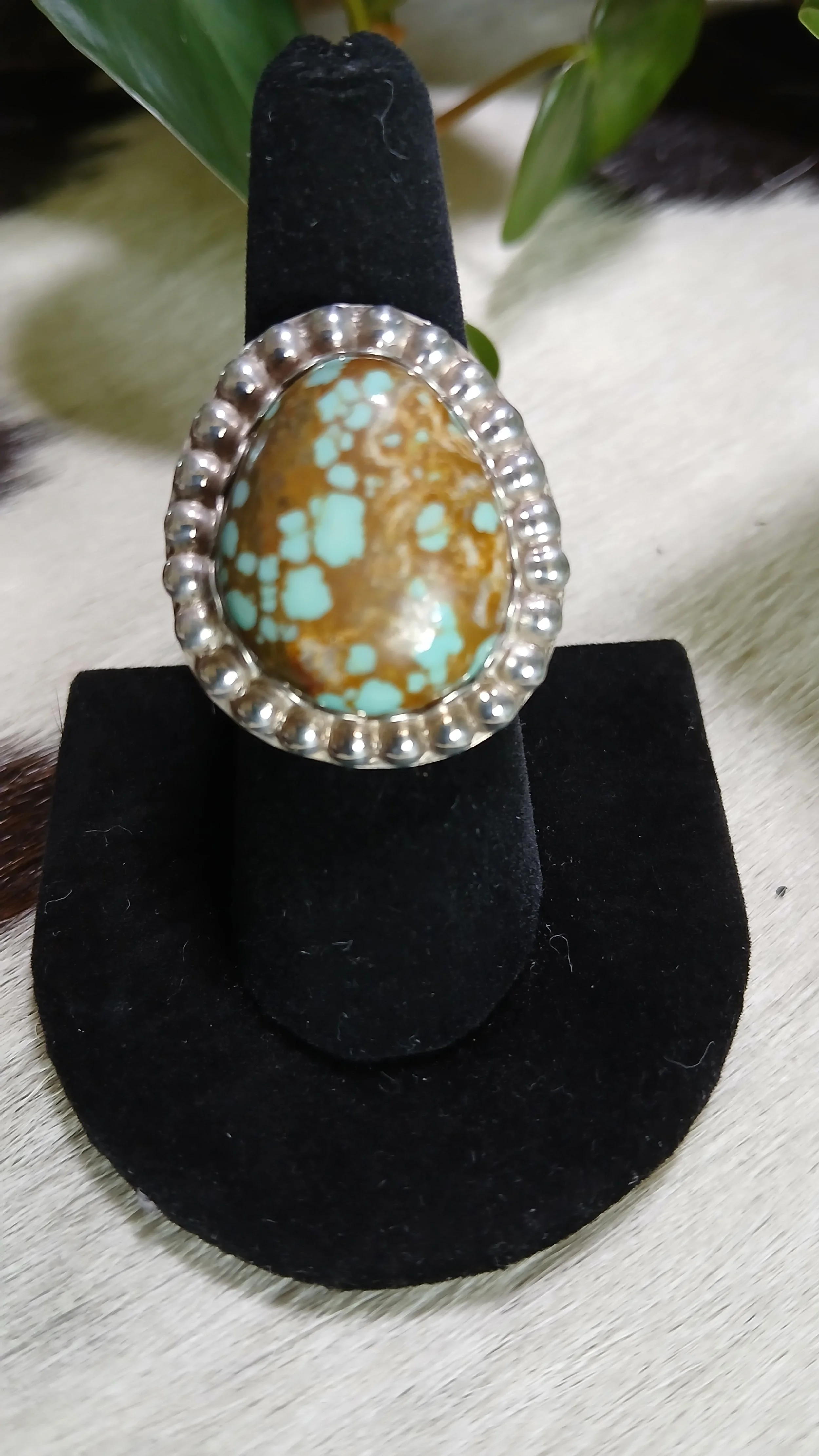 Pretty Super Nova Turquoise and Sterling Ring - Size 7.5
