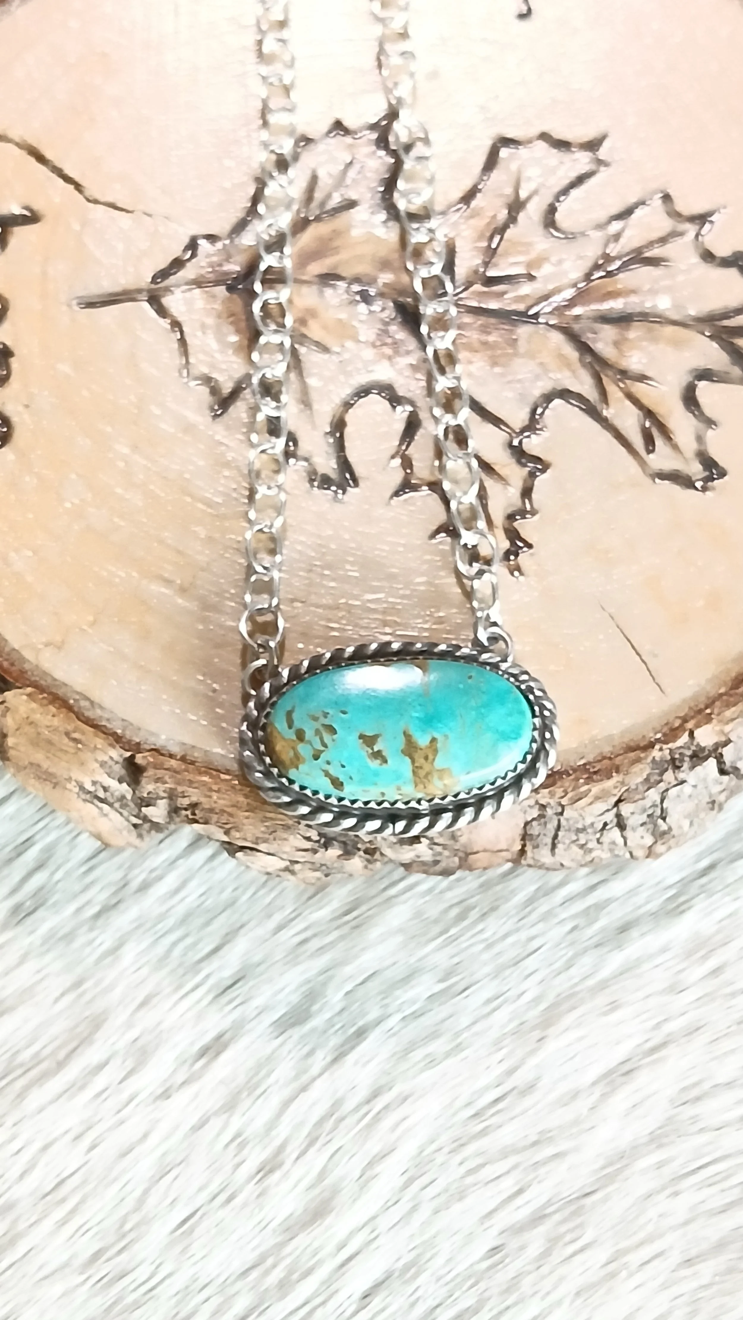 Gorgeous Tyrone Turquoise and Sterling Bar Necklace