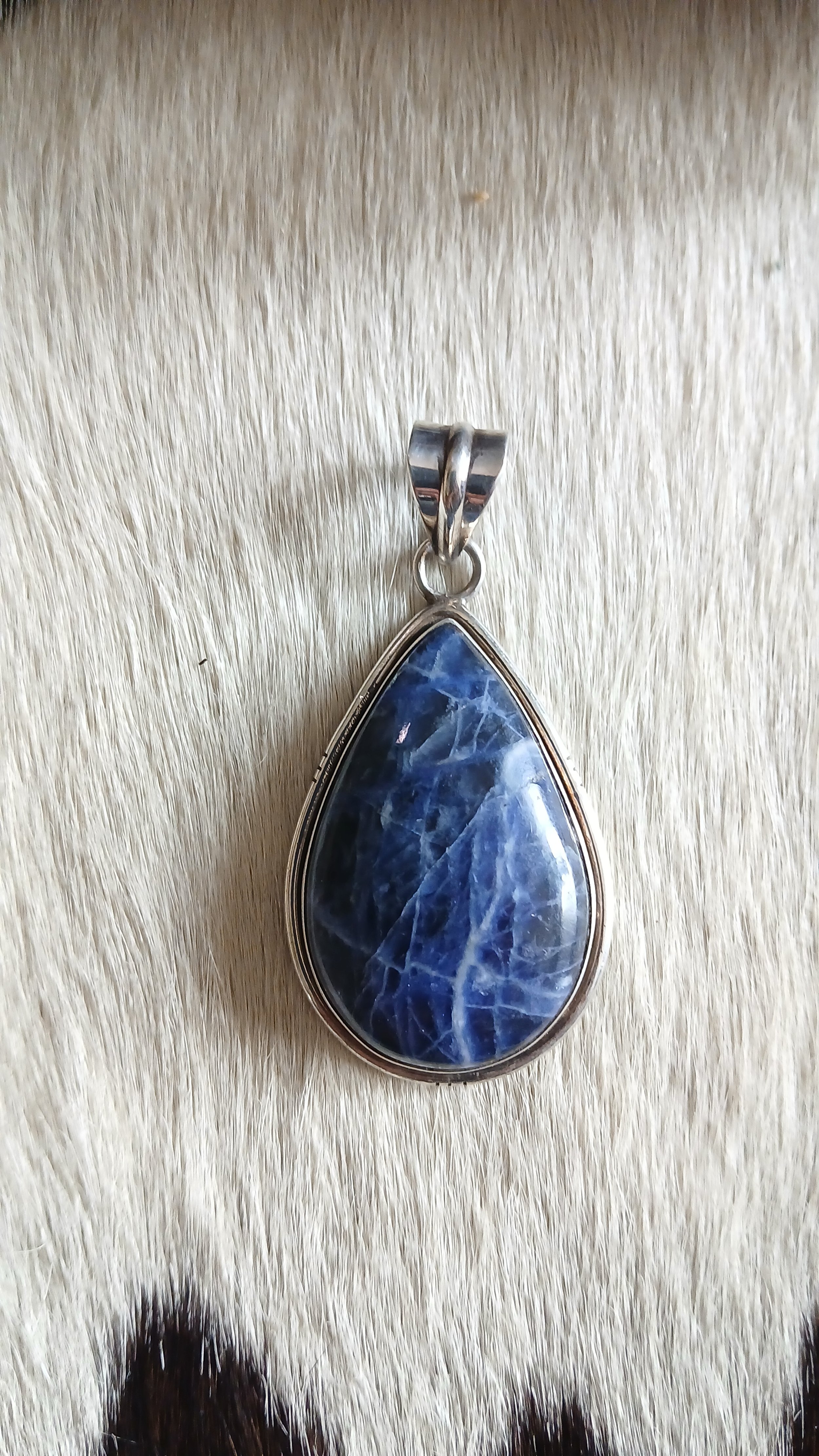 Pretty Sodalite and Sterling Pendant